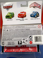 Disney Pixar Cars Micro Drifters 3 Pack Chick Hicks, Lightning McQueen, Spare O Mint