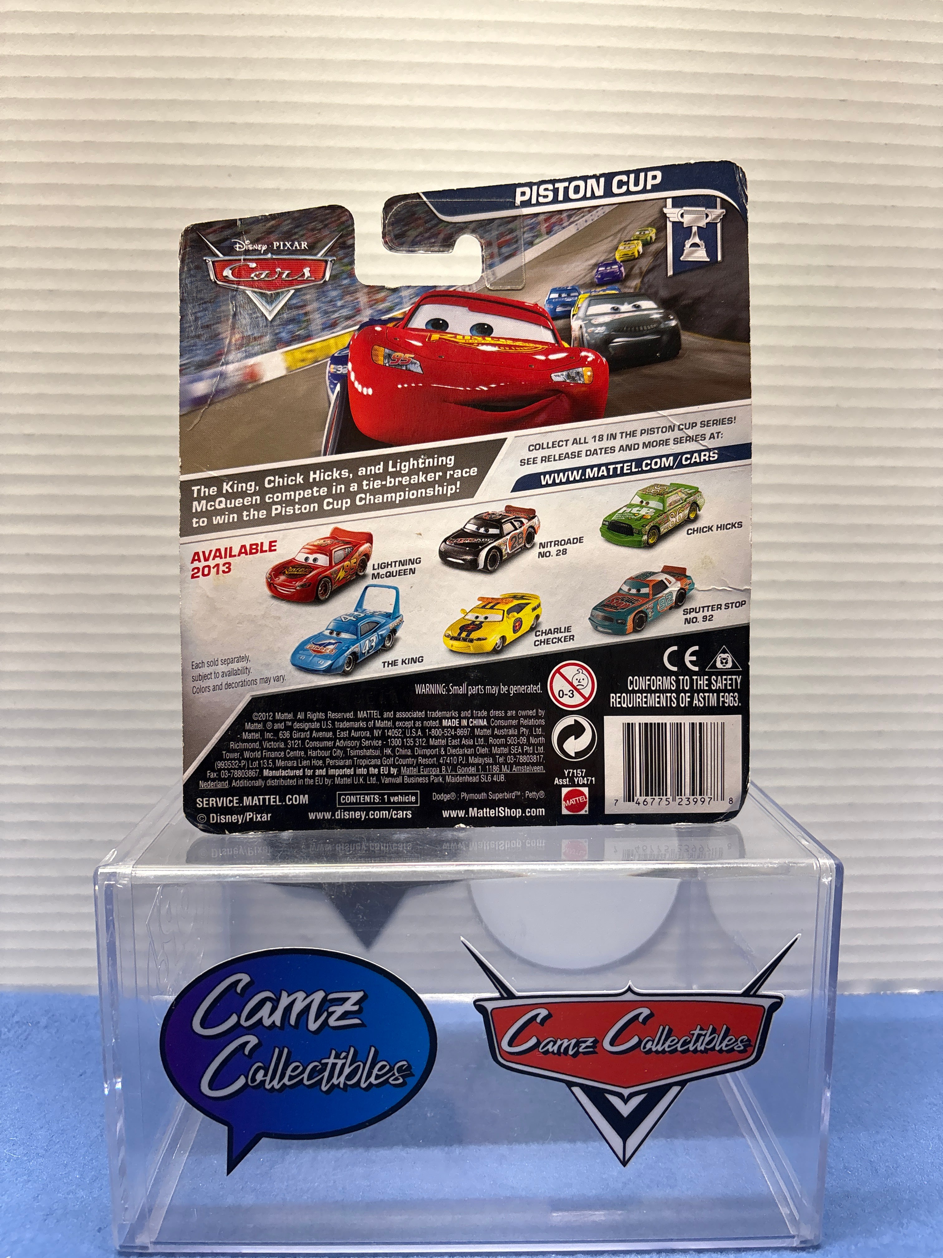 Disney Pixar Cars Sputter Stop No. 92 Piston Cup card