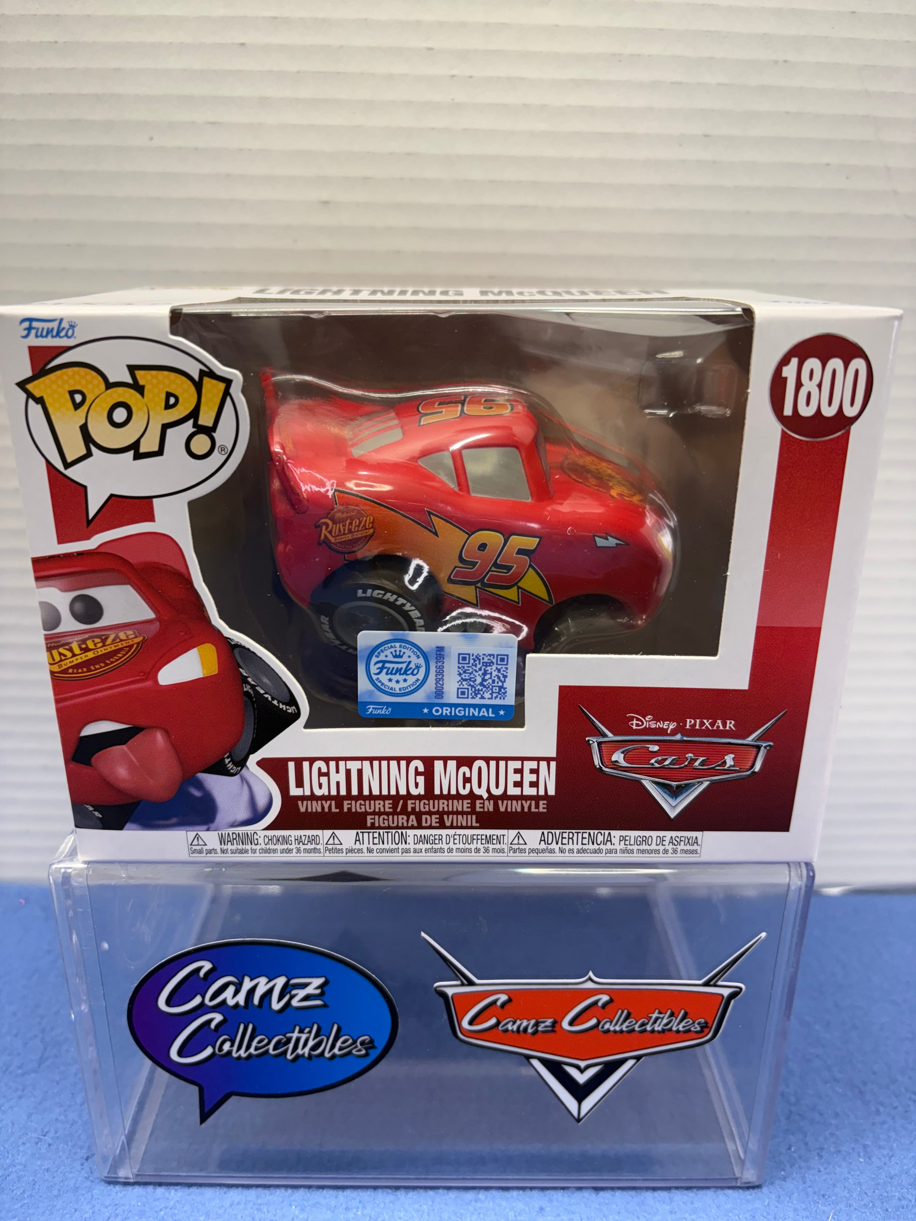 Funko Pop Disney Pixar Cars Lightning McQueen Leaping #1800 (Funko shop exclusive)