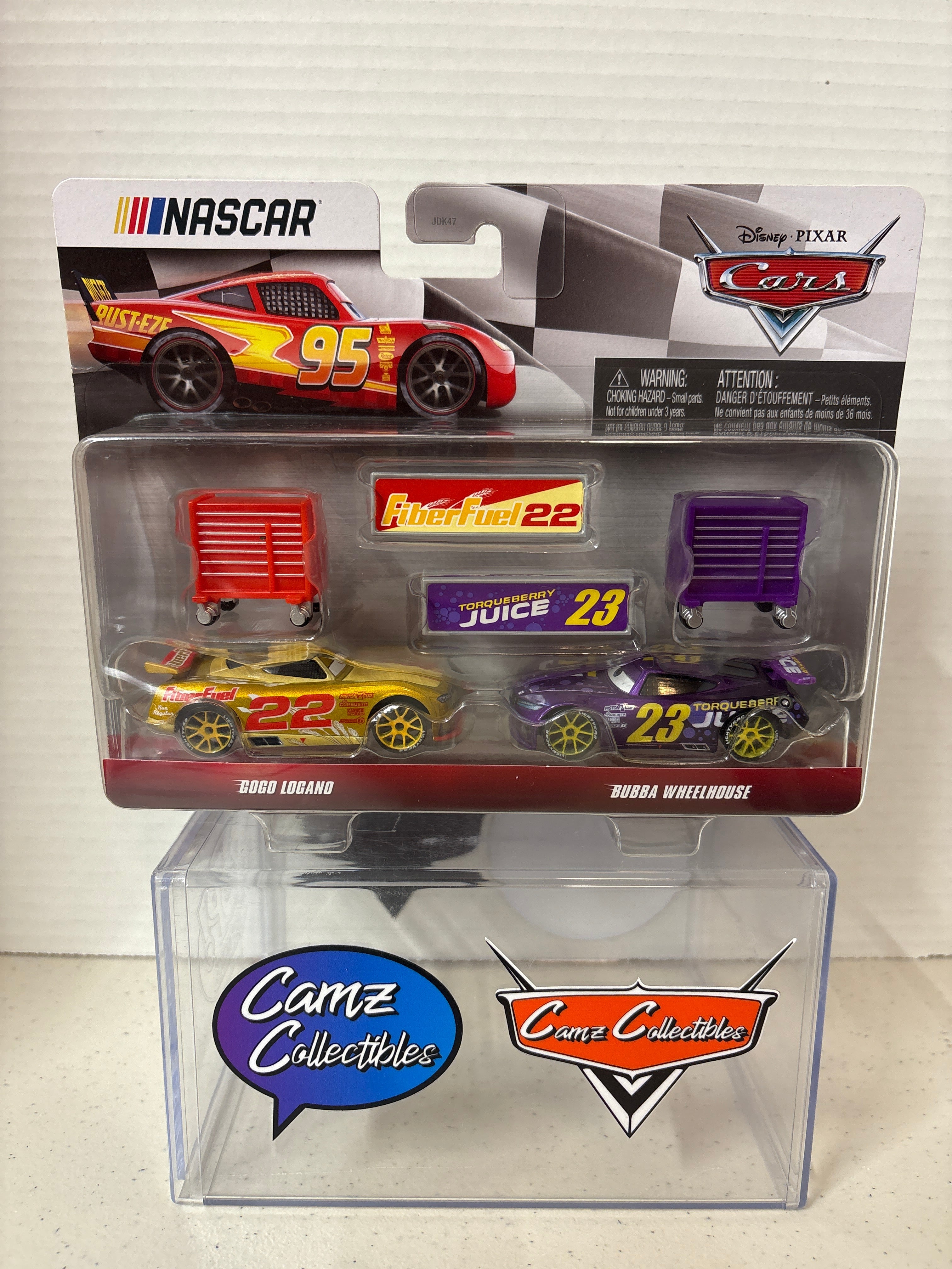 Disney Pixar Cars Nascar GoGo Logano #22 & Bubba Wheelhouse #23 Two pack