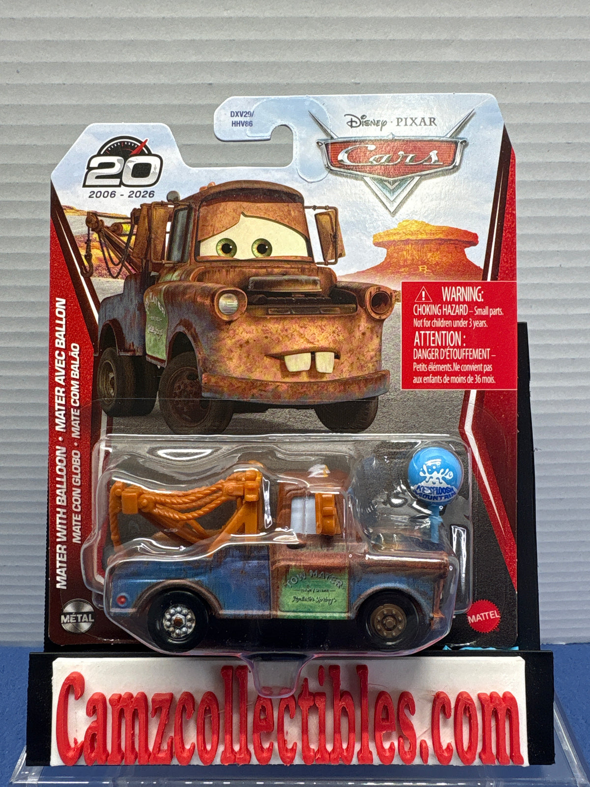 Disney Pixar Cars 20th Anniversary Mater with Balloon