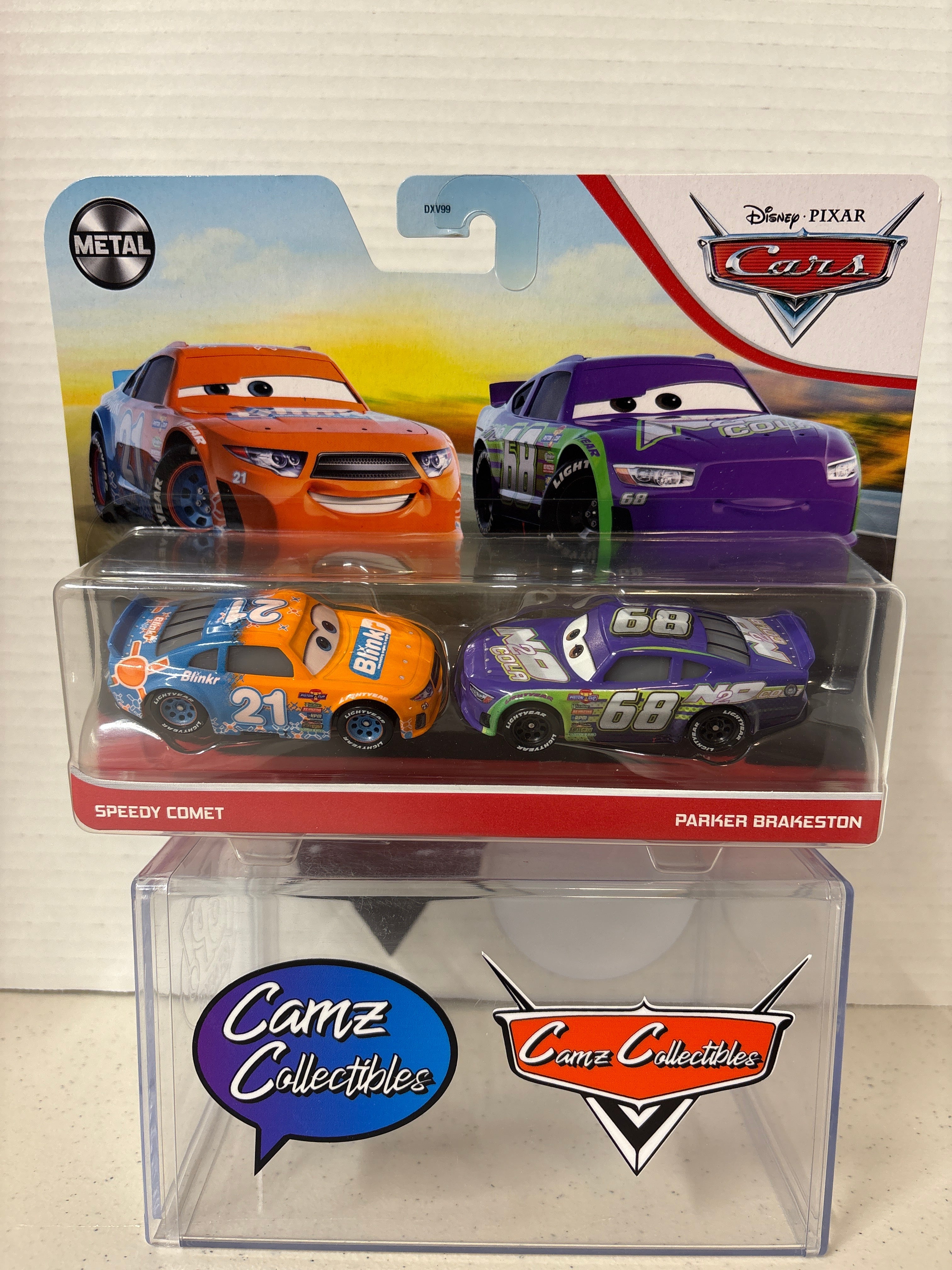 Disney Pixar Cars 2-pack Speedy Comet & Parker Brakeston