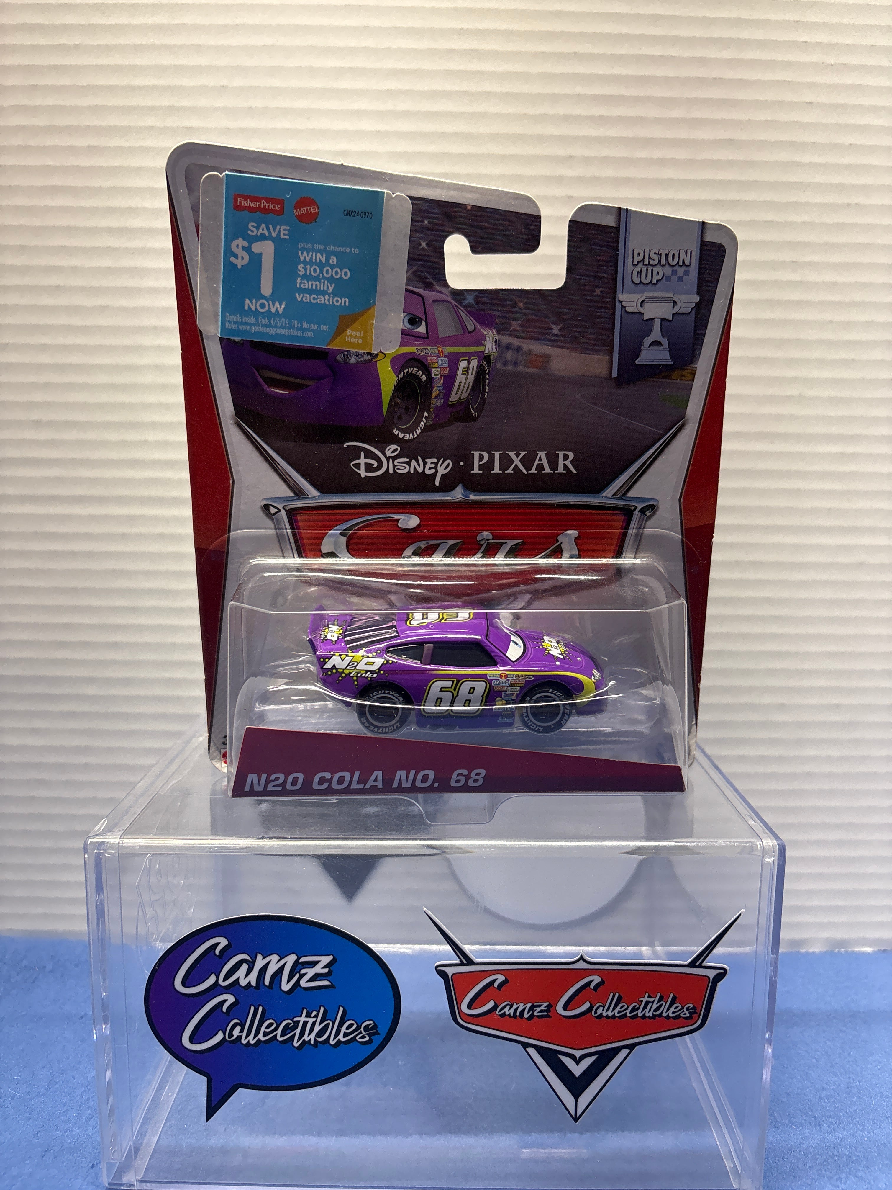 Disney Pixar Cars N2O Cola No. 68 on Piston Cup card