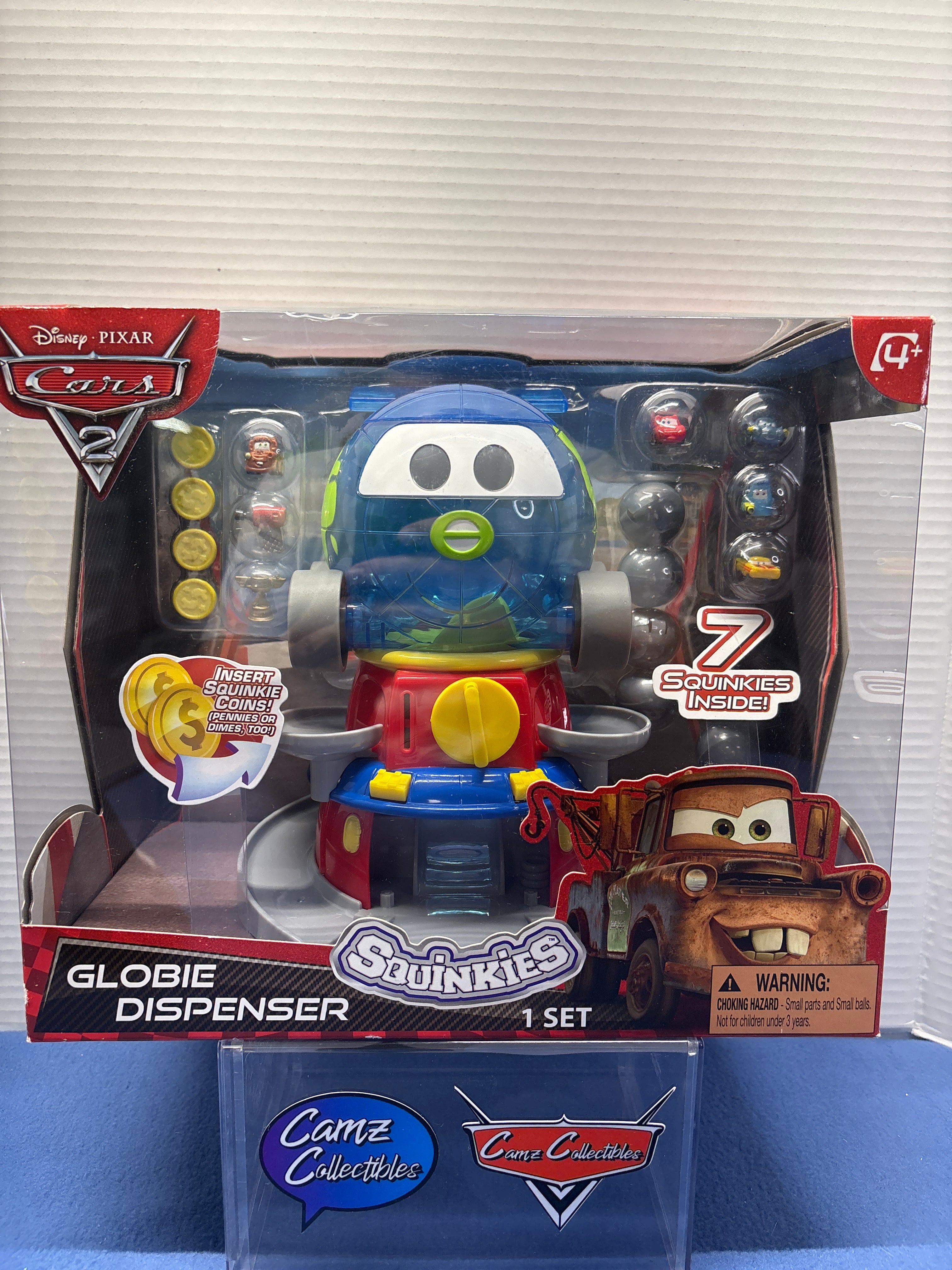 Disney Pixar Cars 2 Globie Dispenser Sealed with squinkies and coins
