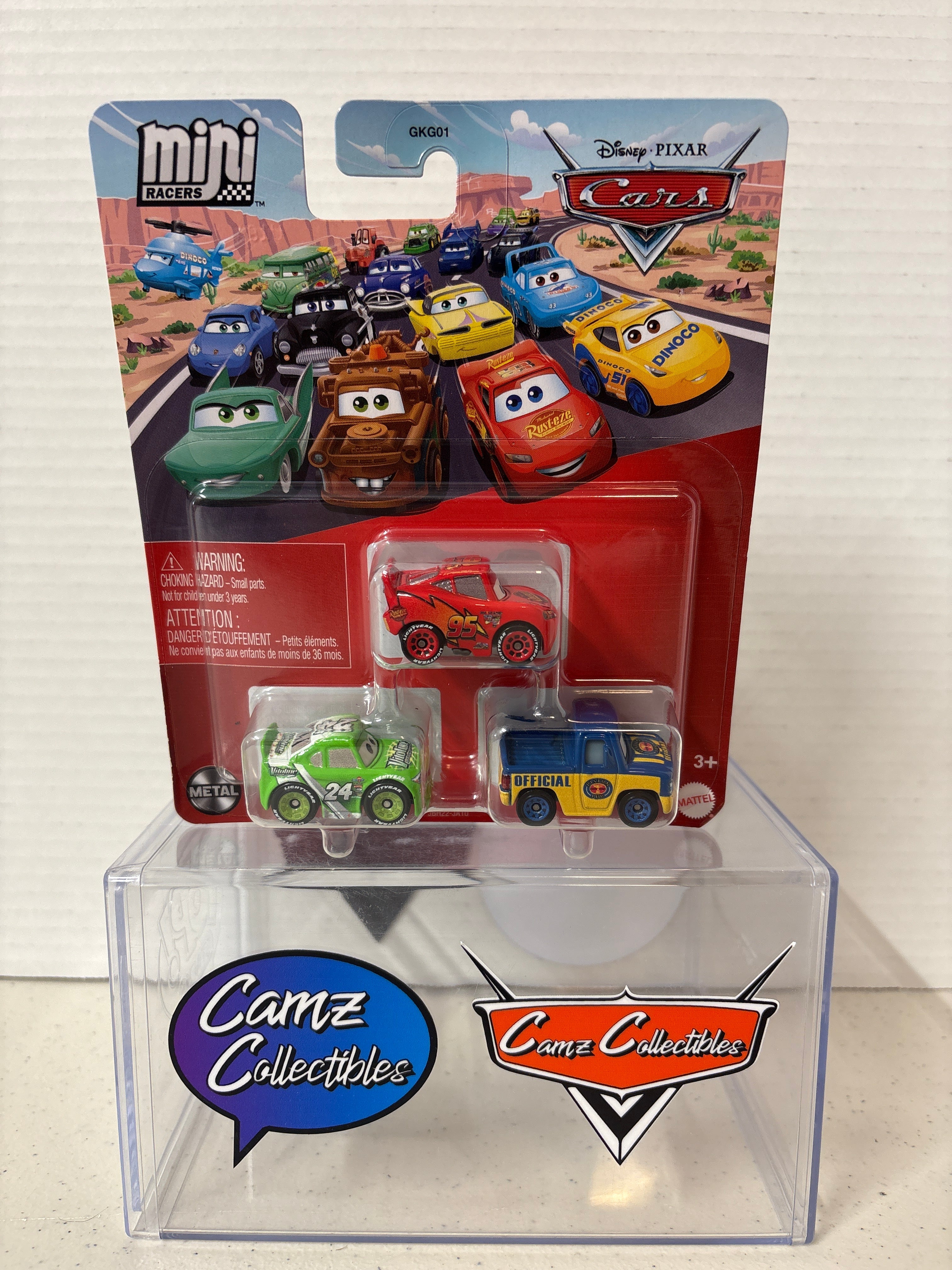 Disney Pixar Cars Mini Racers - Brick Yardley, Lightning McQueen & Dexter Hoover