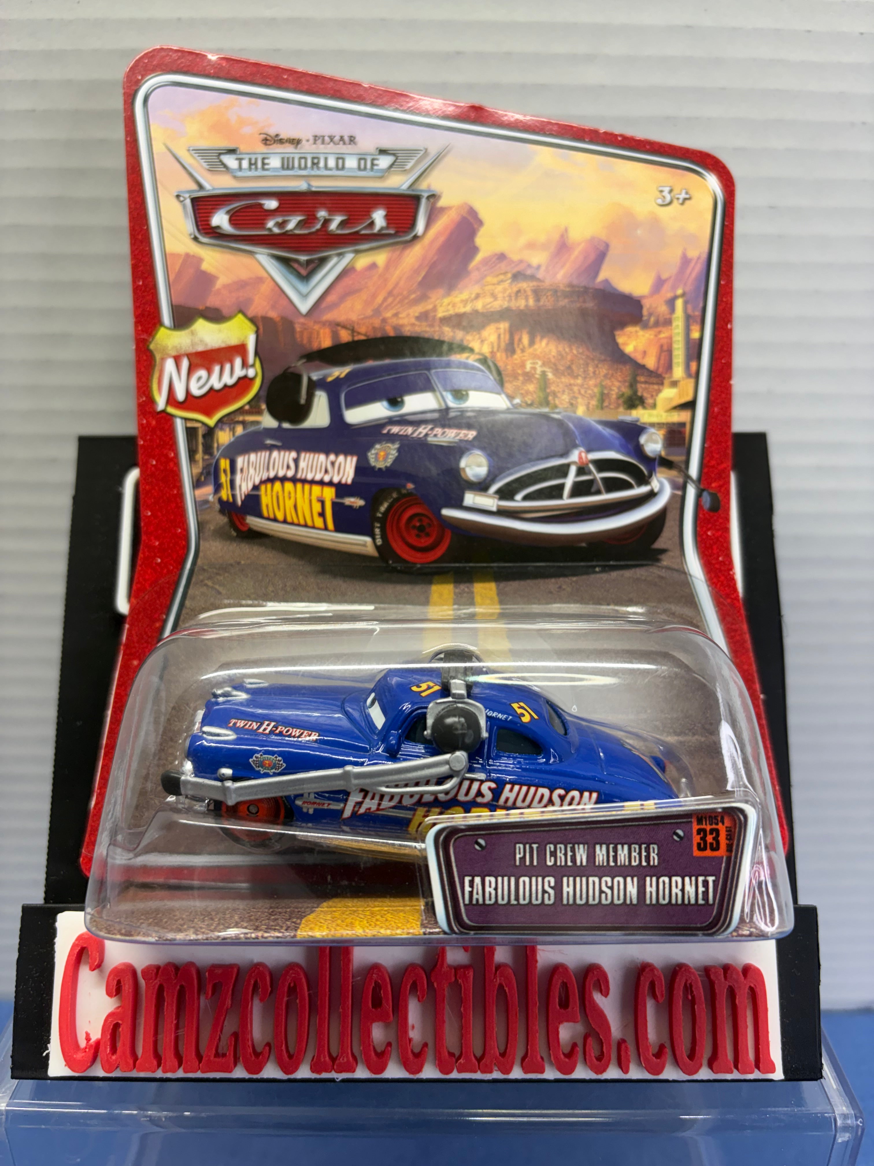 Disney Pixar Cars World of Cars Pit Crew Member Fabulous Hudson Hornet (New!) card back