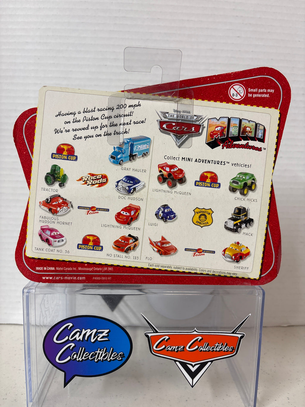 Disney Pixar Cars Mini Adventures Piston Cup Tank Coat No.36 & No Stall No.123