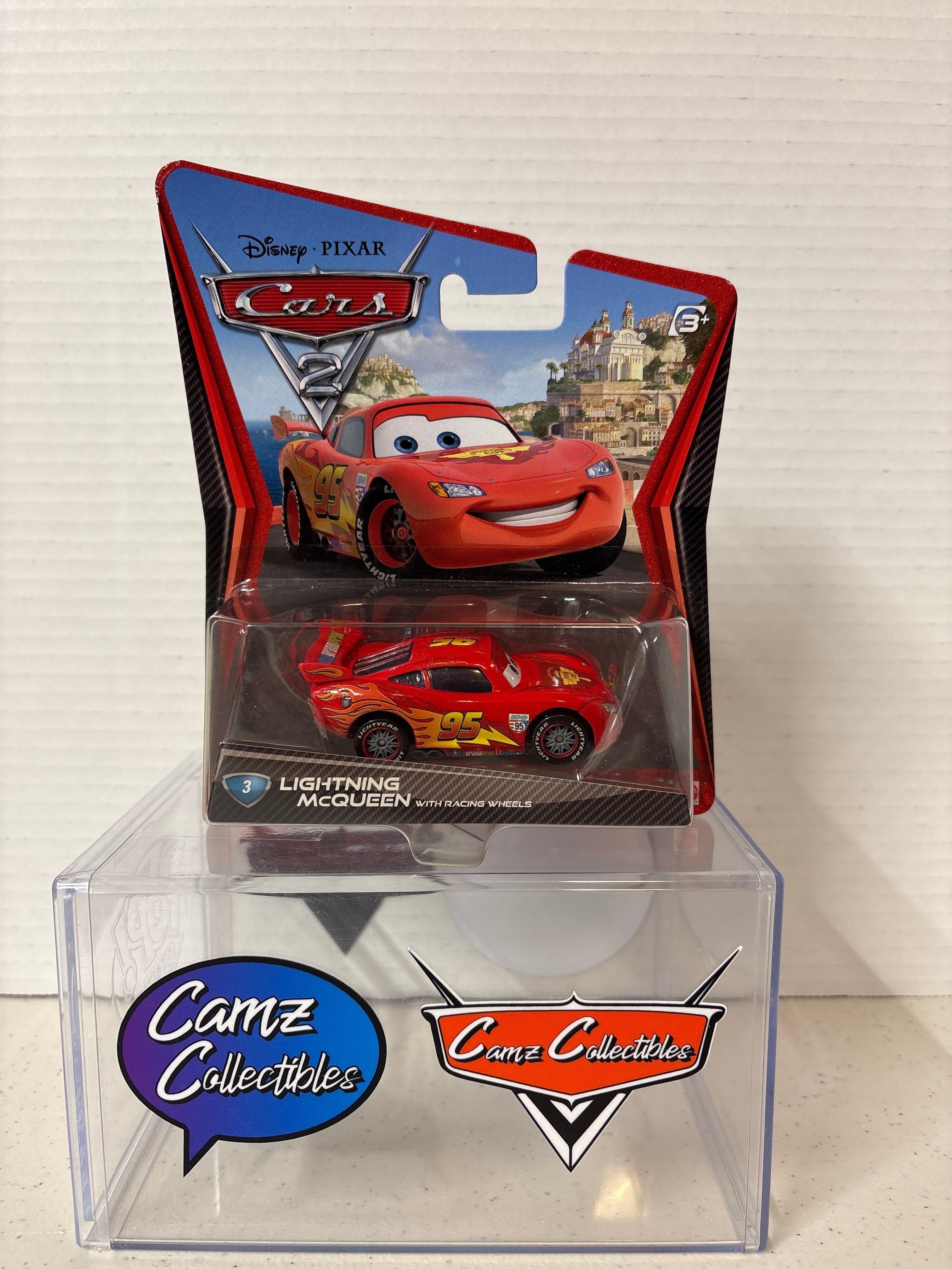 Disney Pixar Cars 2 Lightning McQueen with racing wheels