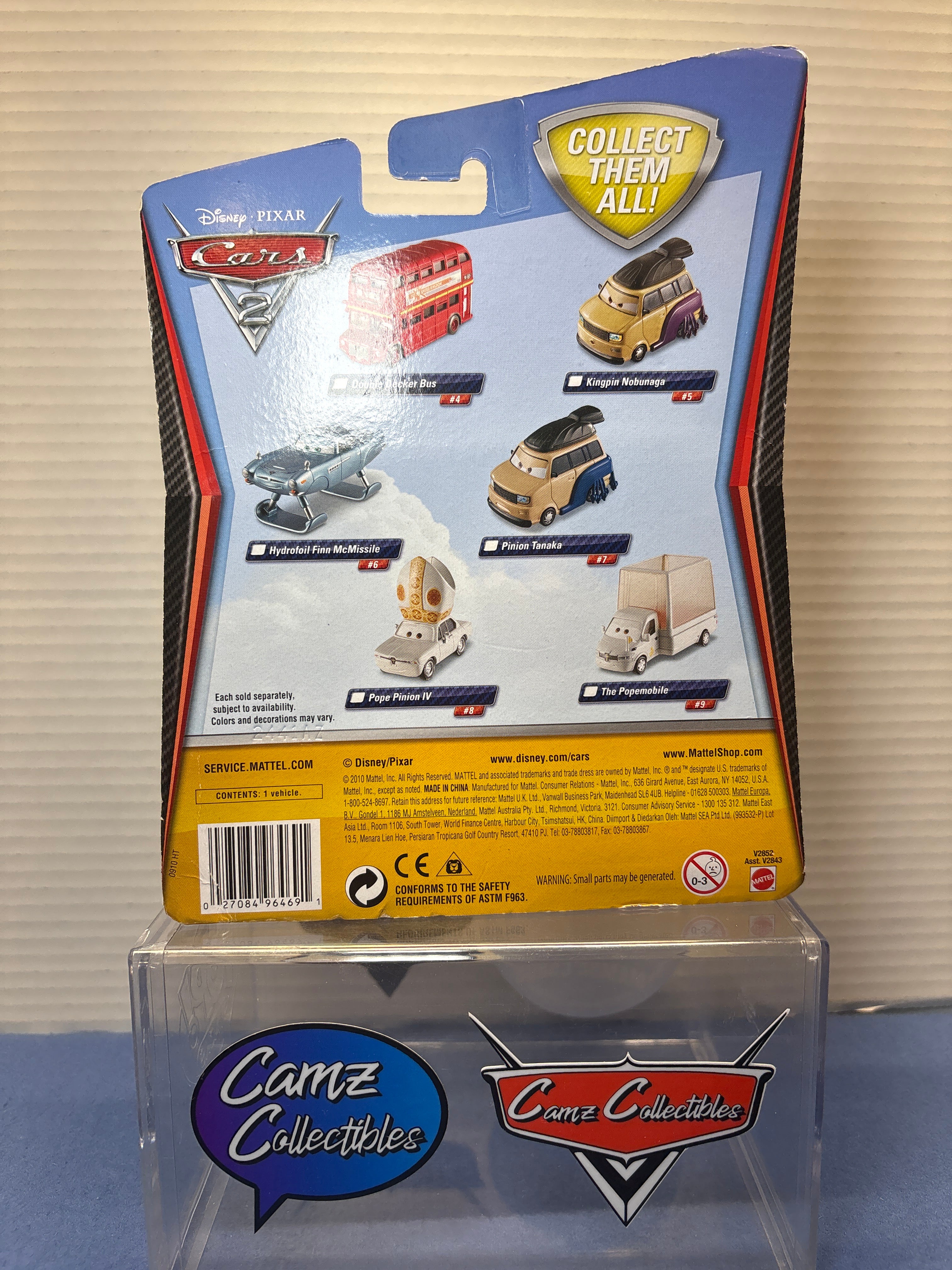 Disney Pixar Cars The PopeMobile - loose blister and corner dings