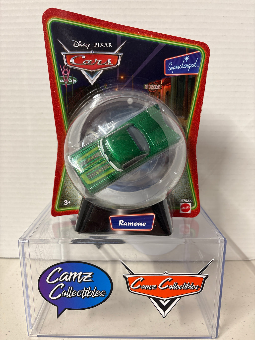 Disney Pixar Cars Christmas Snowglobe Supercharged Ramone