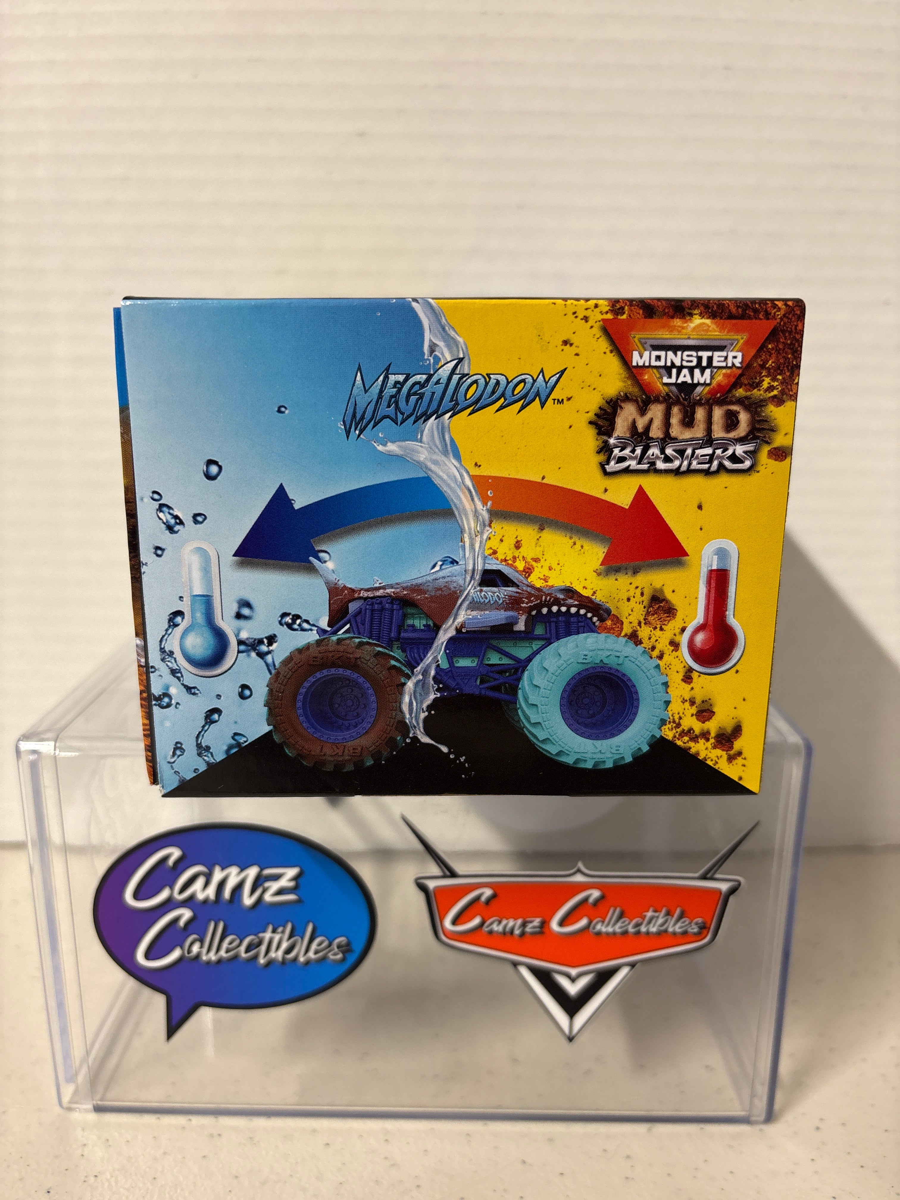 Monster Jam Mud Blasters Color Changer 2 Pack Grave Gigger & Megalodon 2024 Spinmaster