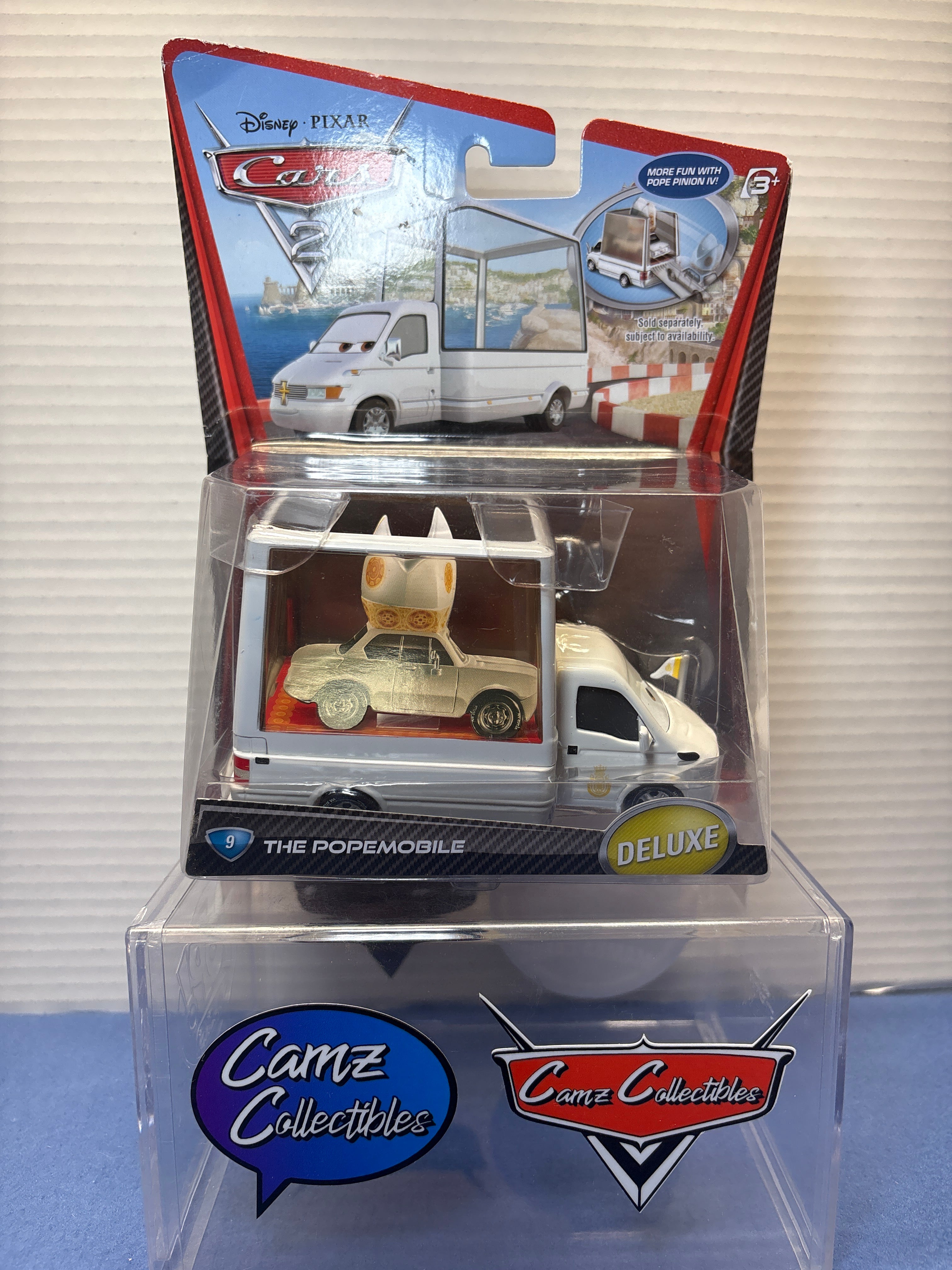 Disney Pixar Cars The PopeMobile - loose blister and corner dings
