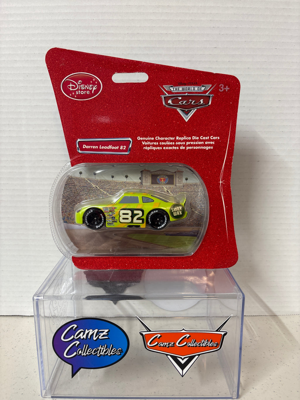 Disney Pixar Cars World of Cars Disney Store Darren Leadfoot #82 Shiny Wax