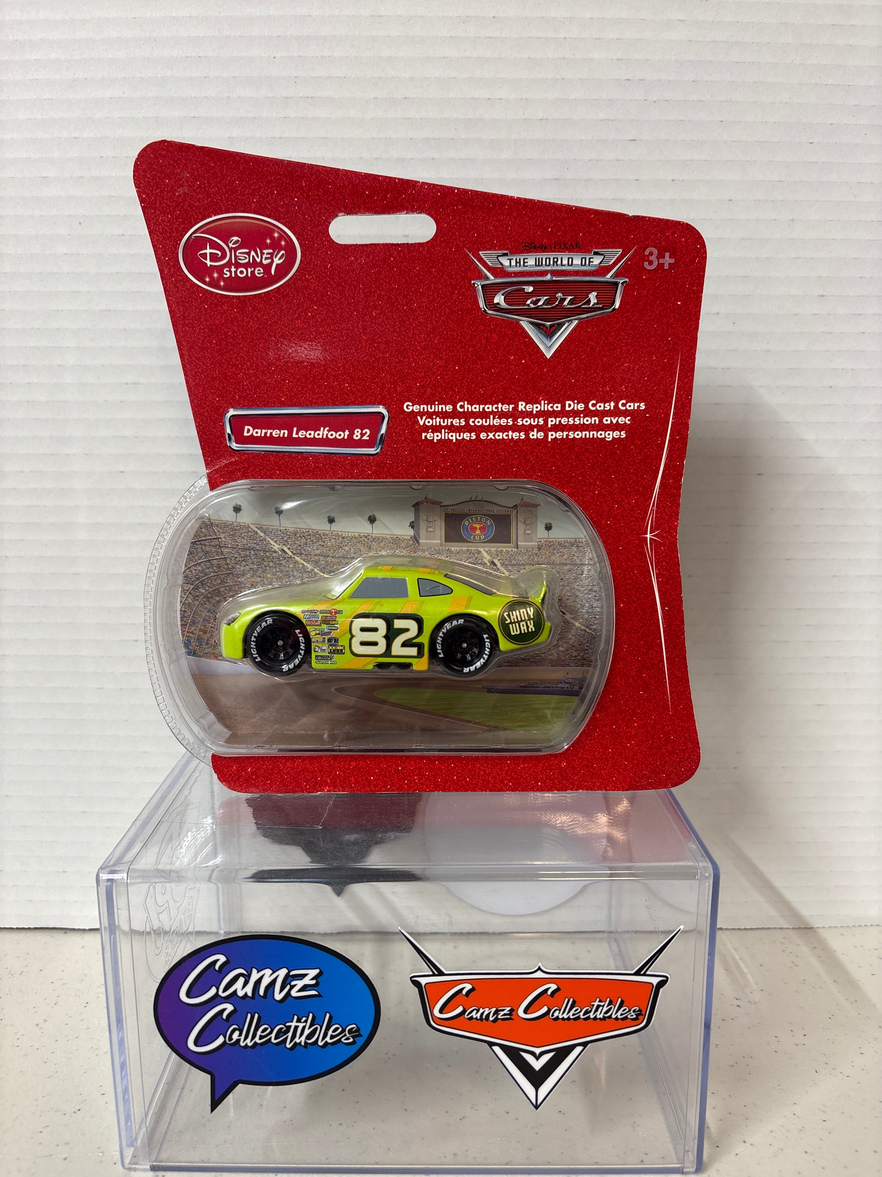 Disney Pixar Cars World of Cars Disney Store Darren Leadfoot #82 Shiny Wax