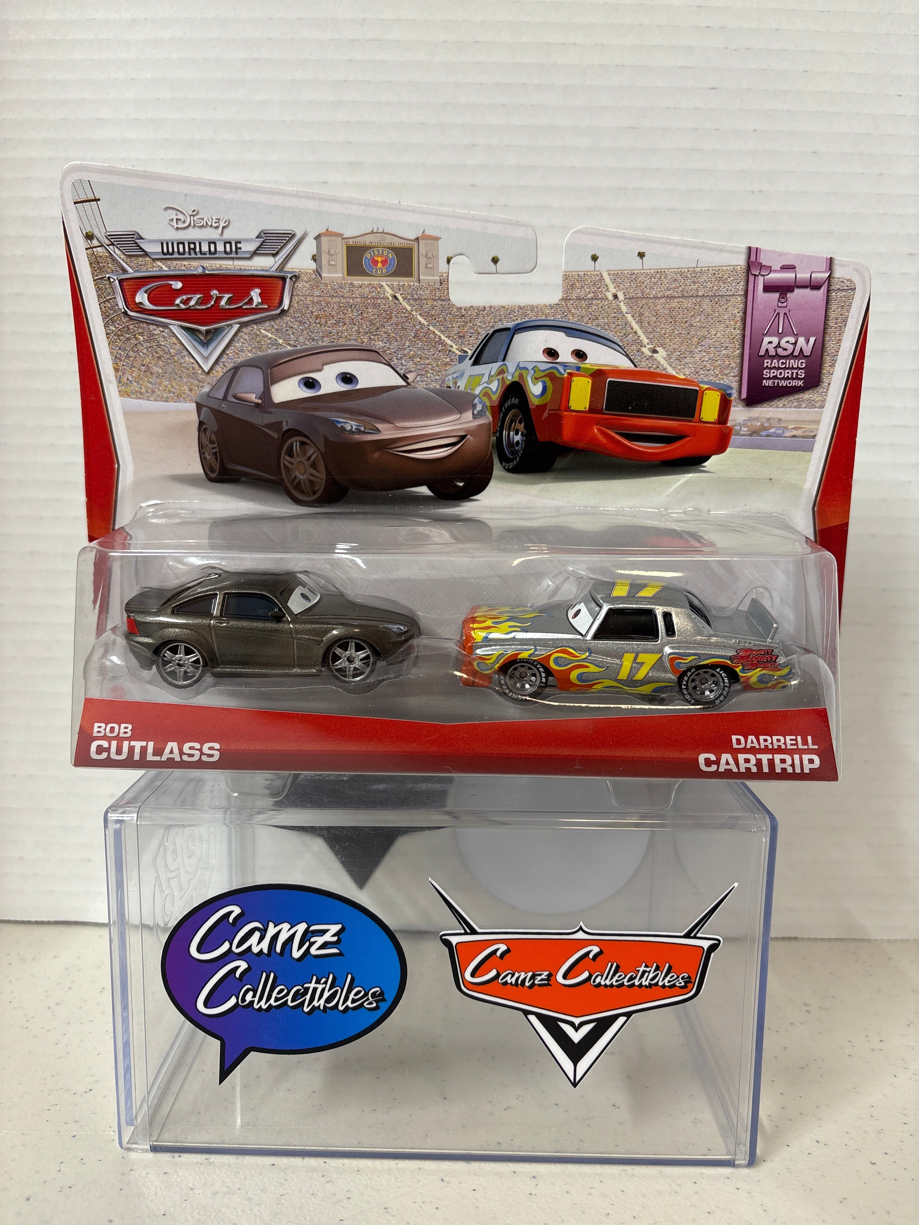 Disney Pixar Cars 2-pack Racing Sports Network Bob Cutlass & Darrell Cartrip