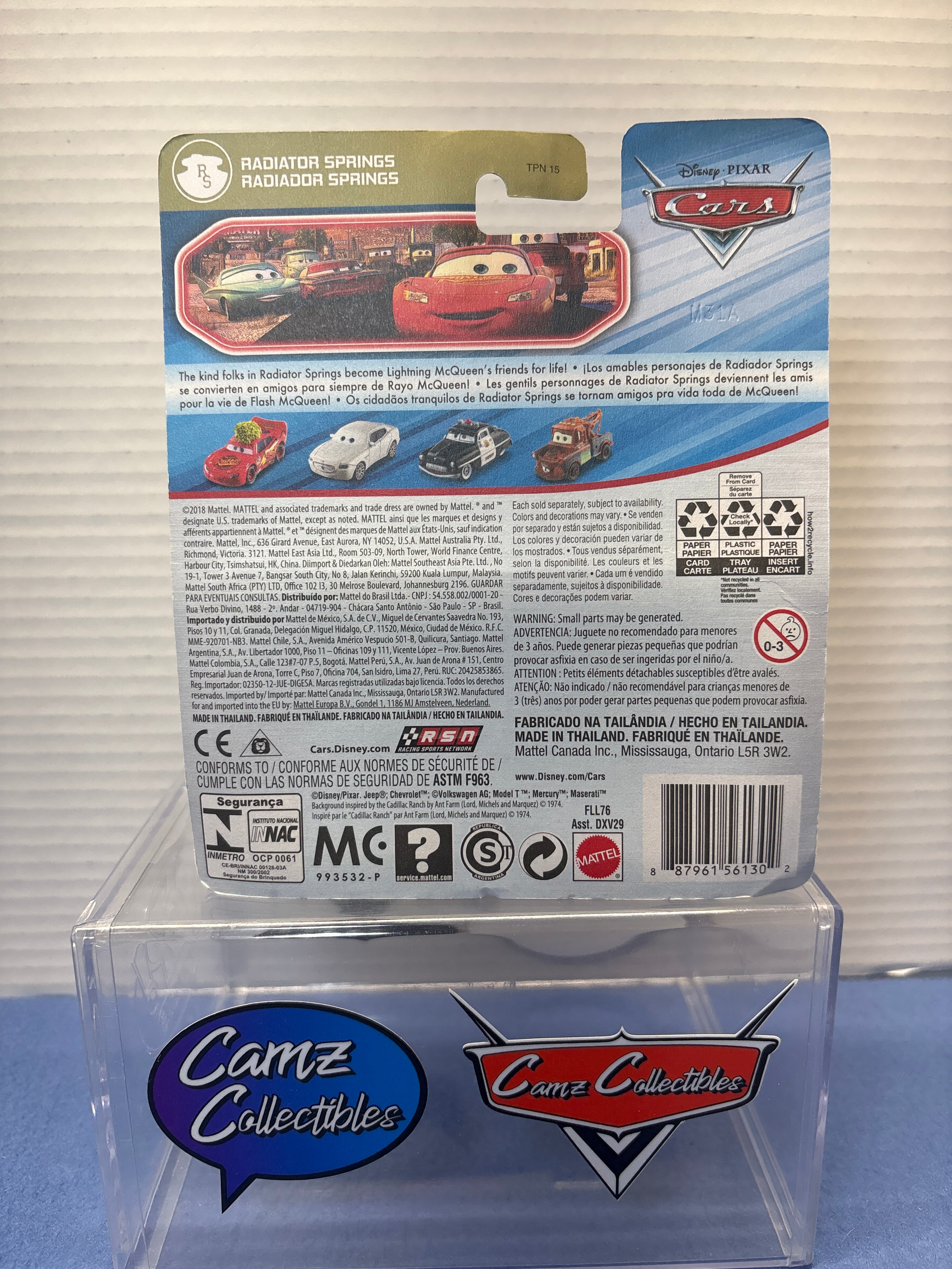 Disney Pixar Cars Nick Stickers on Radiator Springs 2018 card