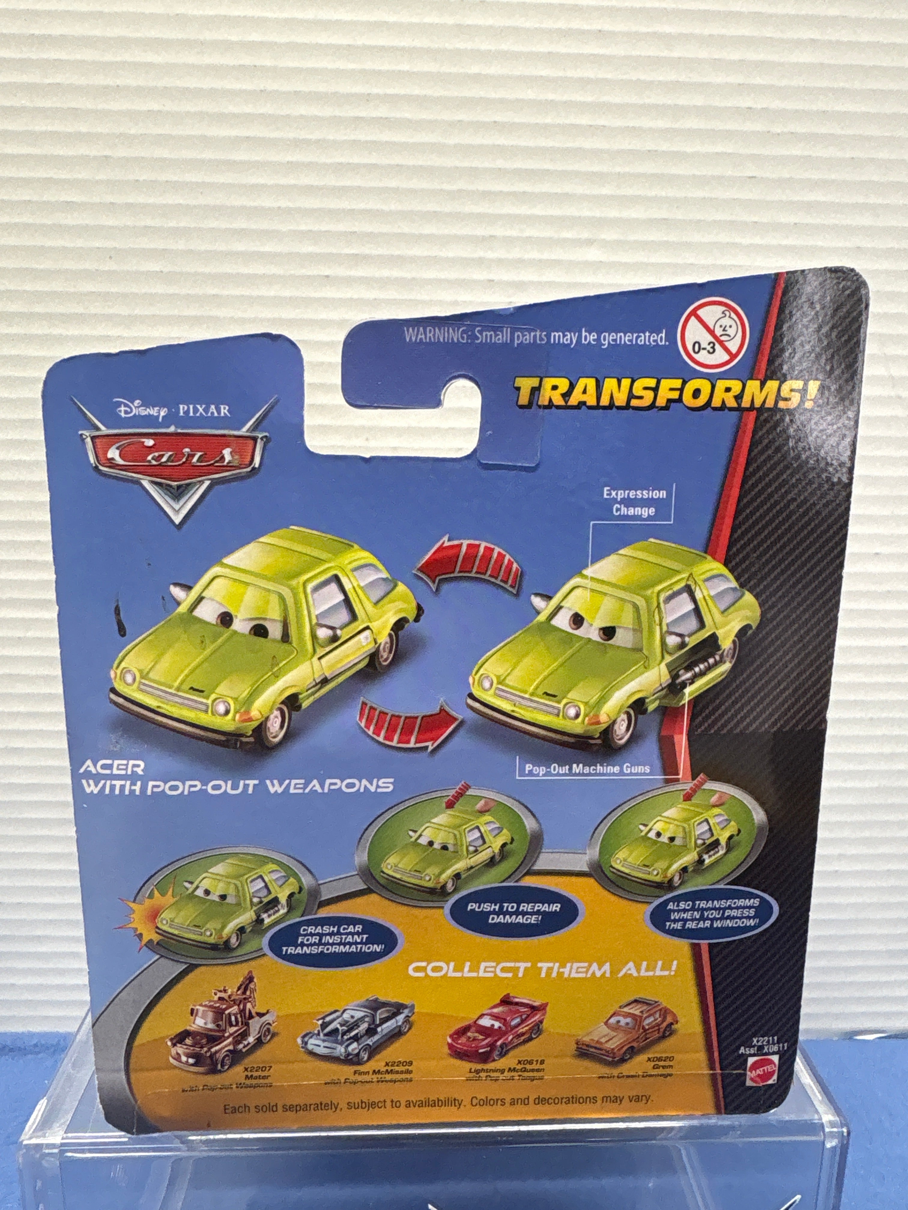 Disney Pixar Cars 2 Quick Changers Spy Acer with Pop-Out Weapons