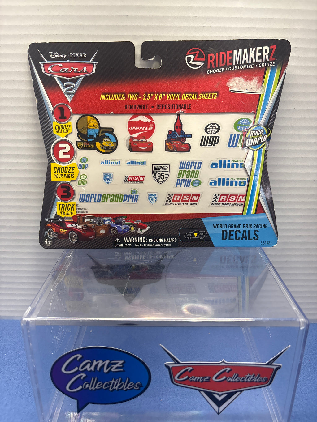 Disney Pixar Cars Ridemakerz World Grand Prix Stickers Toys R Us Exclusive