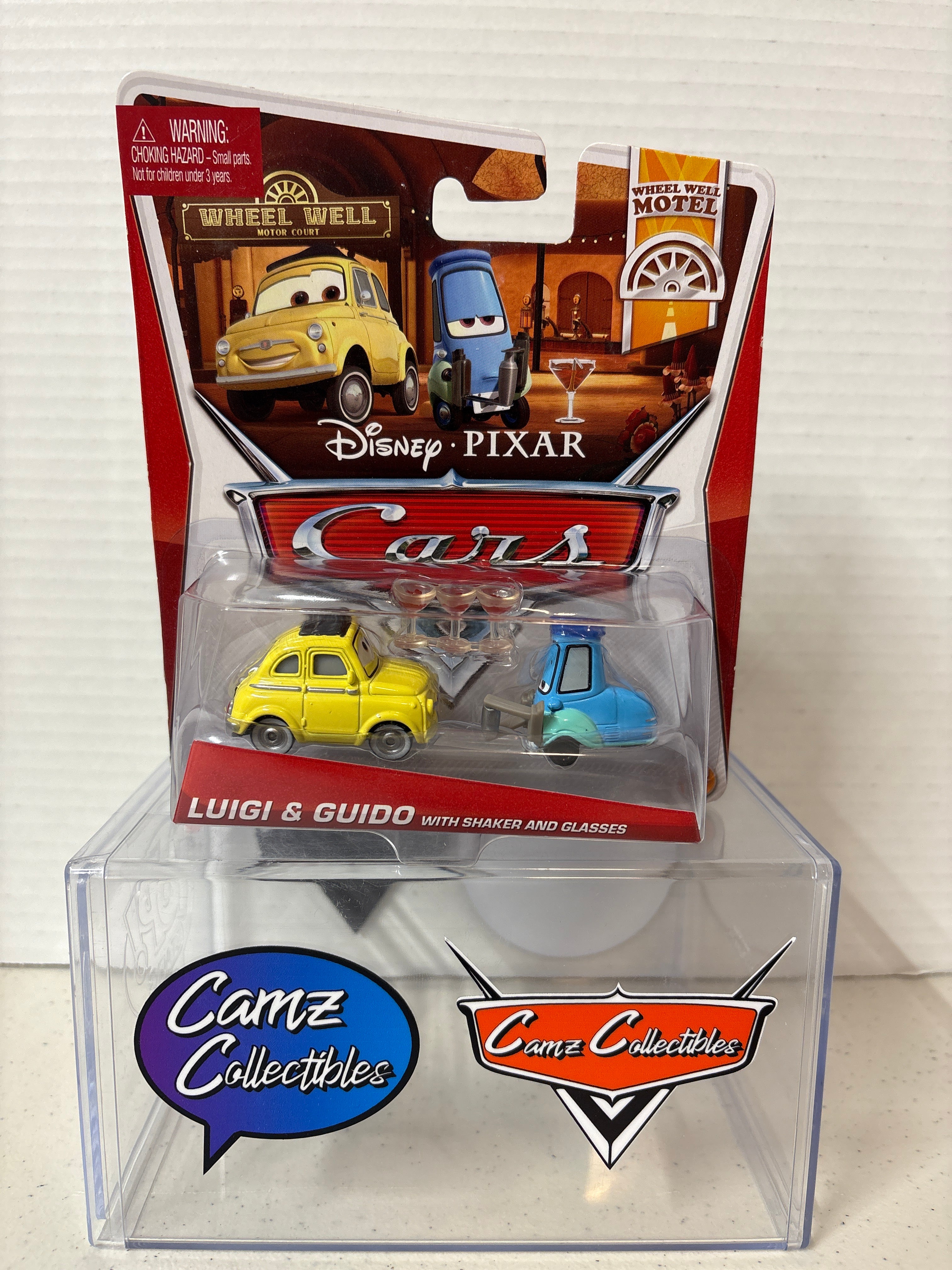 Disney Pixar Cars Luigi & Guido with Shaker and Glasses Wheel Well Motel series