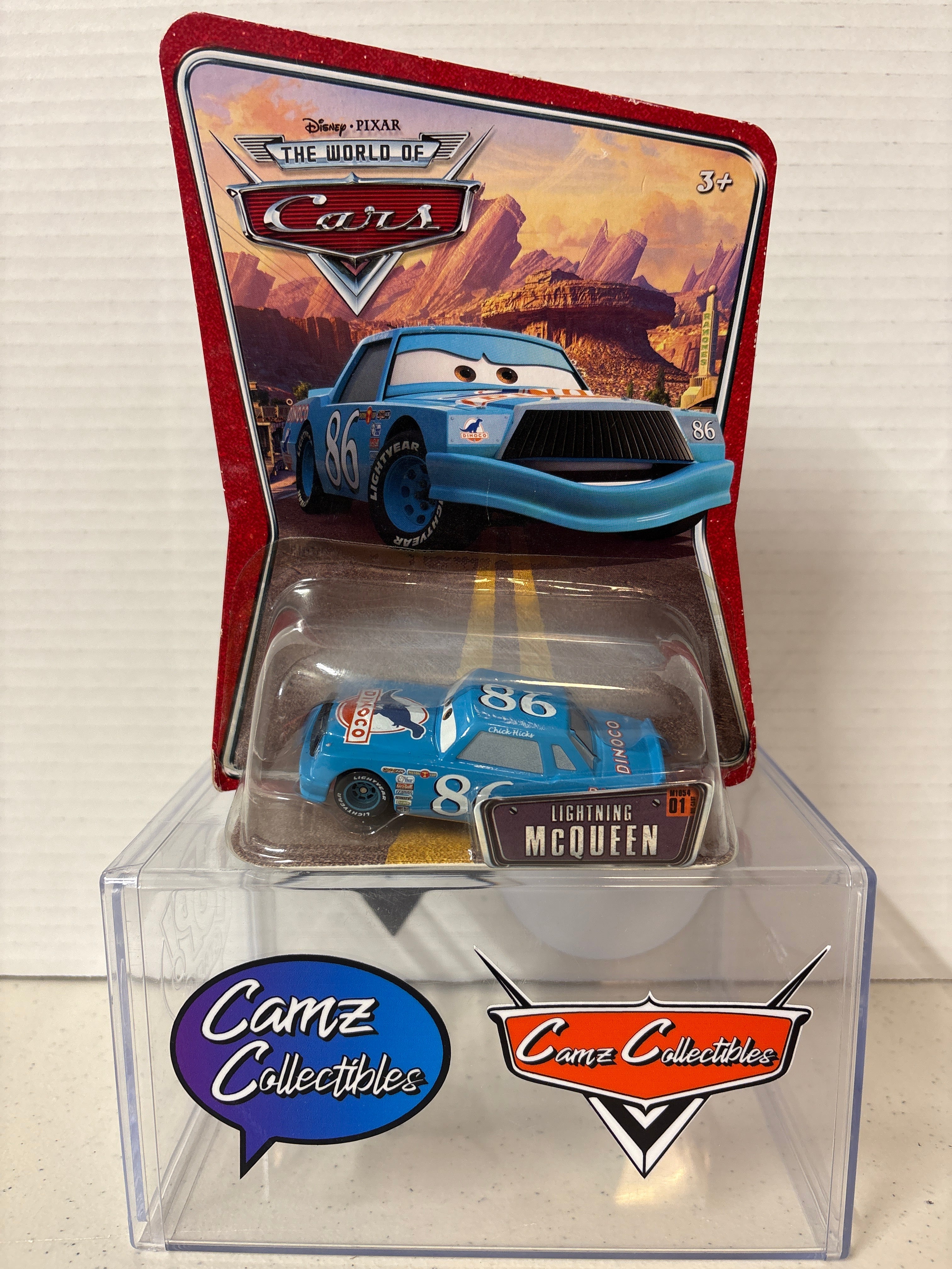 Disney Pixar Cars (Error Card) Dinoco Chick Hicks with Lightning McQueen cad