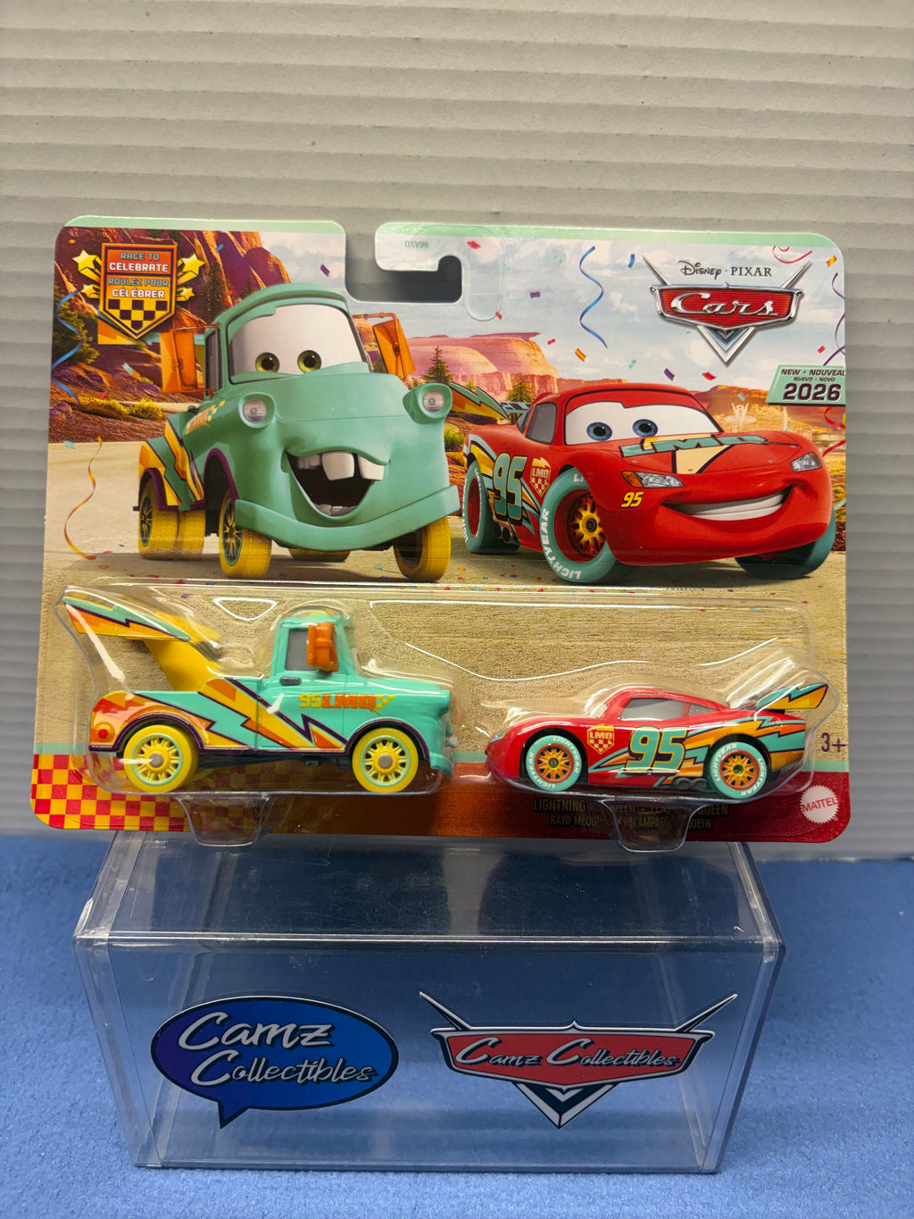 Disney Pixar Cars 20th Anniversary 2026 Race to Celebrate Mater & Lightning McQueen Two Pack - case DXV99-958G