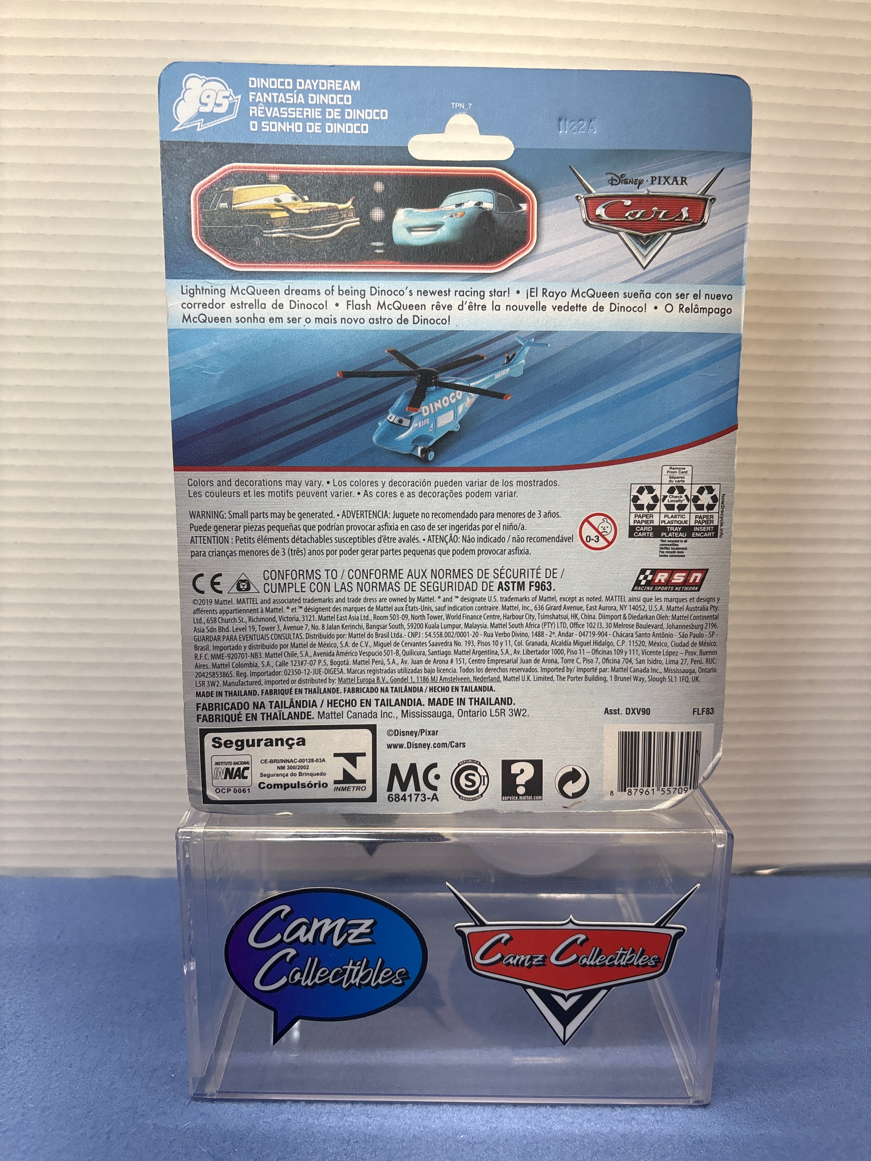 Disney Pixar Cars Rotor Turbosky Deluxe Dinoco Daydream - soft corners and loose blister on bottom
