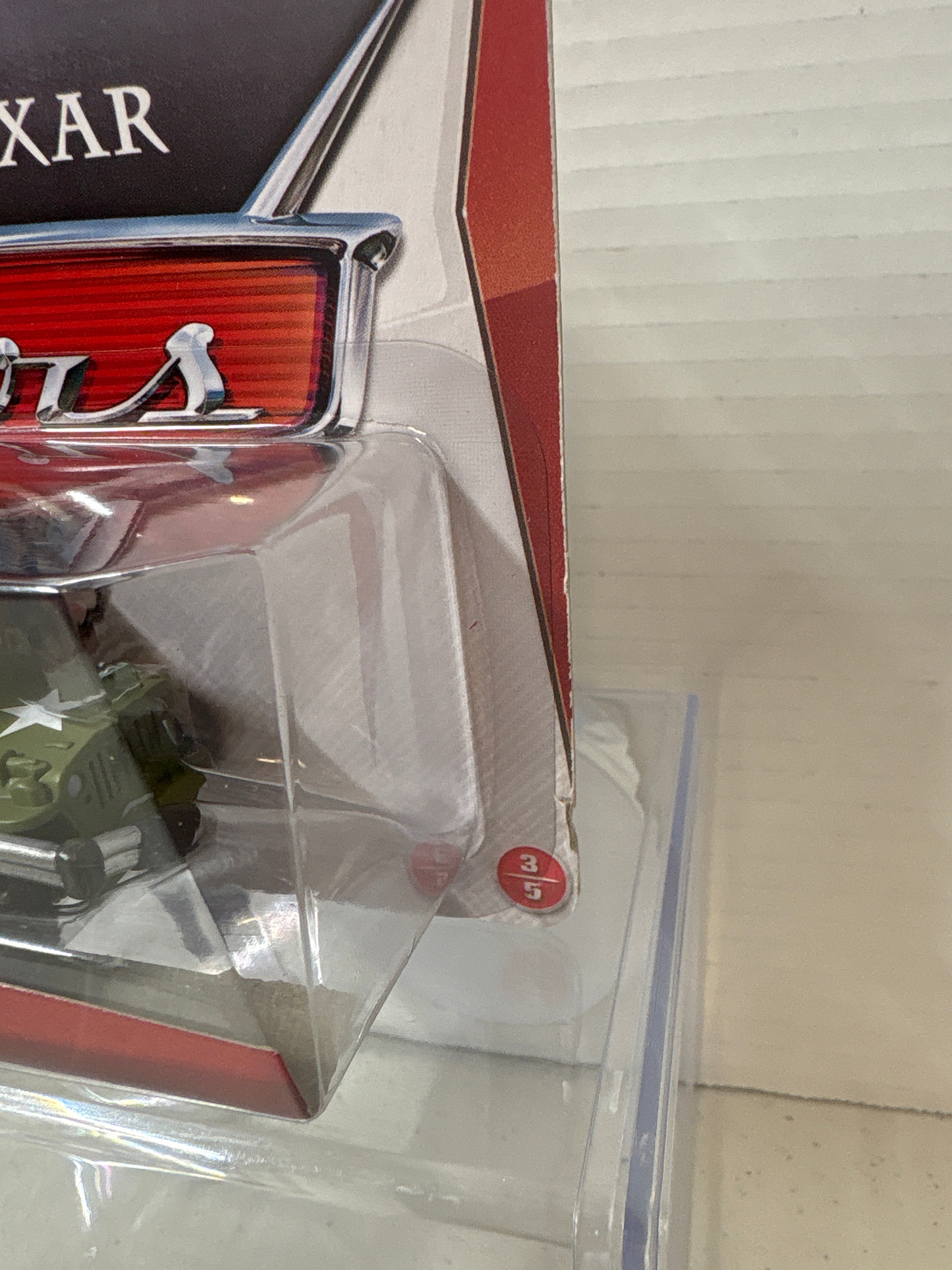 Disney Pixar Cars Race Team Sarge with Headset 95 Pit Crew series *small crack on the bottom of plastic*