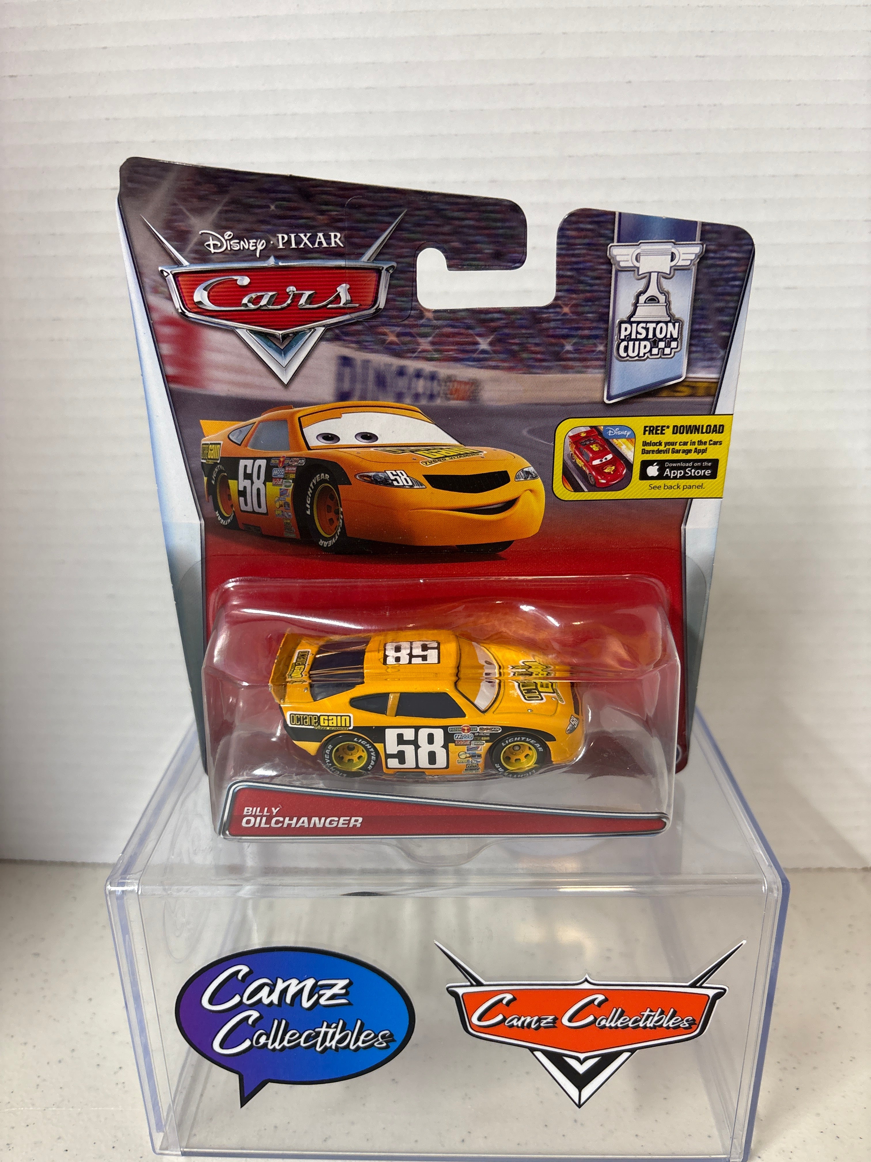 Disney Pixar Cars Billy OilChanger #58 Piston Cup Card