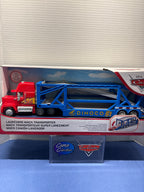Disney Pixar Cars Launching Mack Transporter Dinoco Cruz Ramirez Trailer VHTF