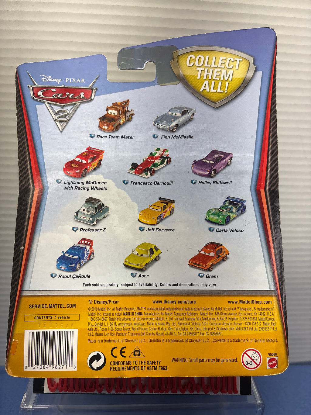 Disney Pixar Cars 2 Race Around the World Toys R Us Exclusive Jeff Gorvette with Metallic Finish