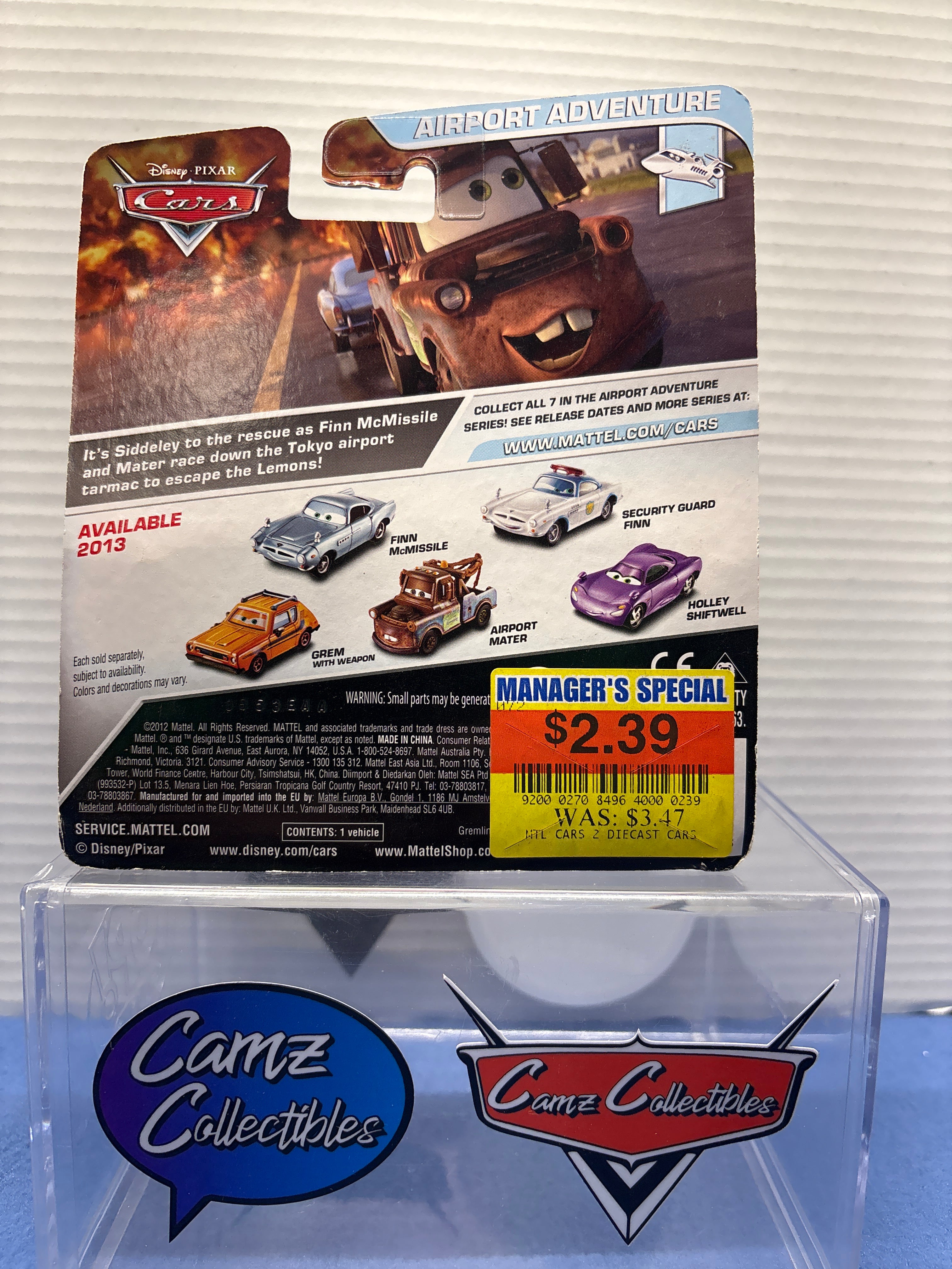 Disney Pixar Cars Grem with Weapon Airport Adventures card