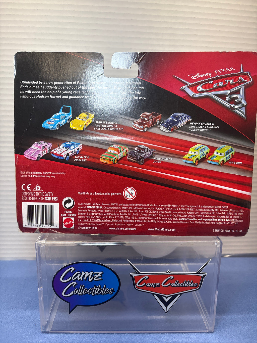 Disney Pixar Cars 3 Blind Spot and Pushover Thunder Hollow two pack- taped blister and blister coming off card