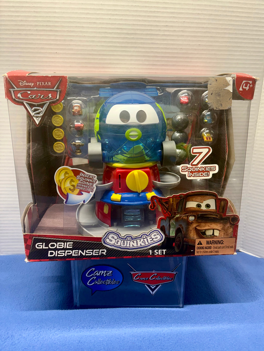Disney Pixar Cars 2 Globie Dispenser Sealed with squinkies and coins