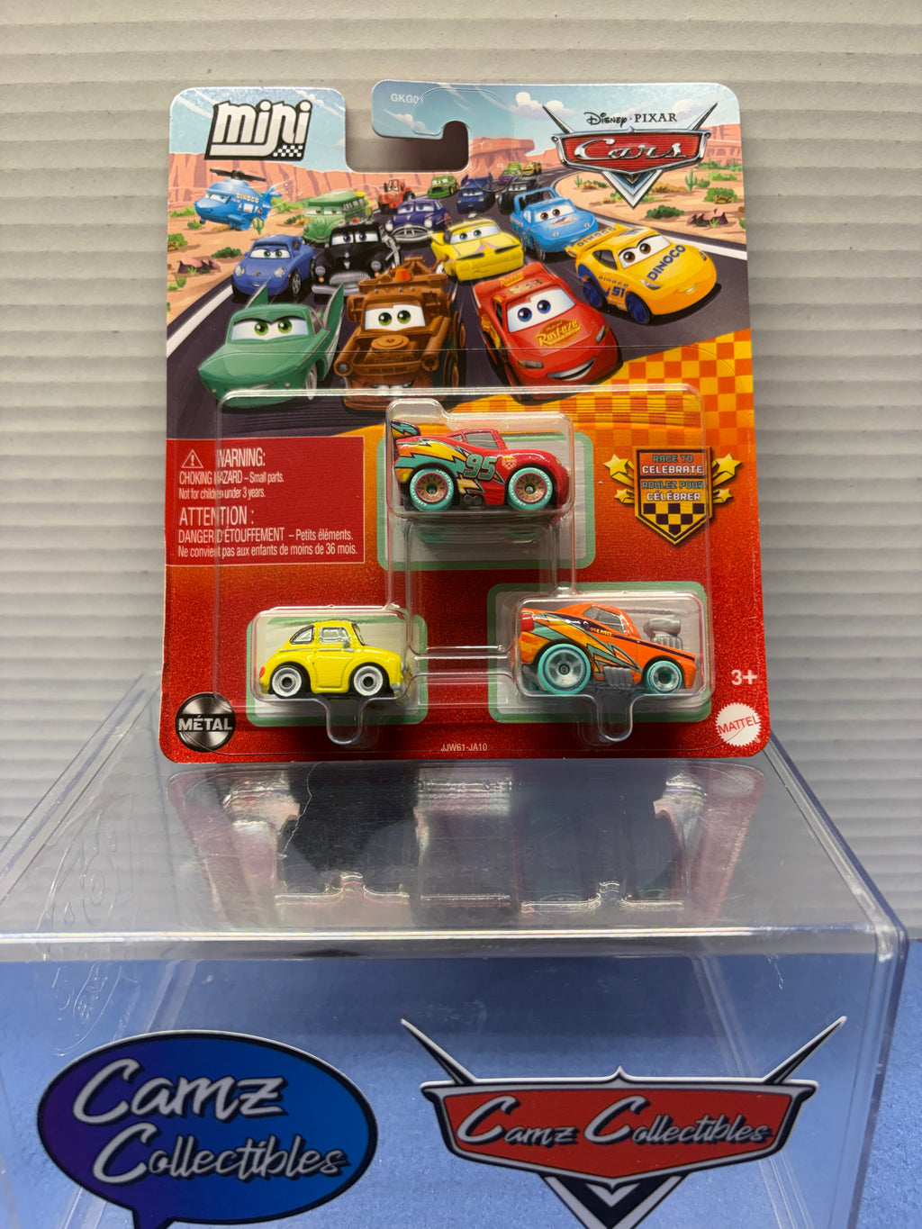 Disney Pixar Cars 3 Pack Mini Racers Case 964J - Race to Celebrate Luigi, Lightning McQueen and Snot Rod