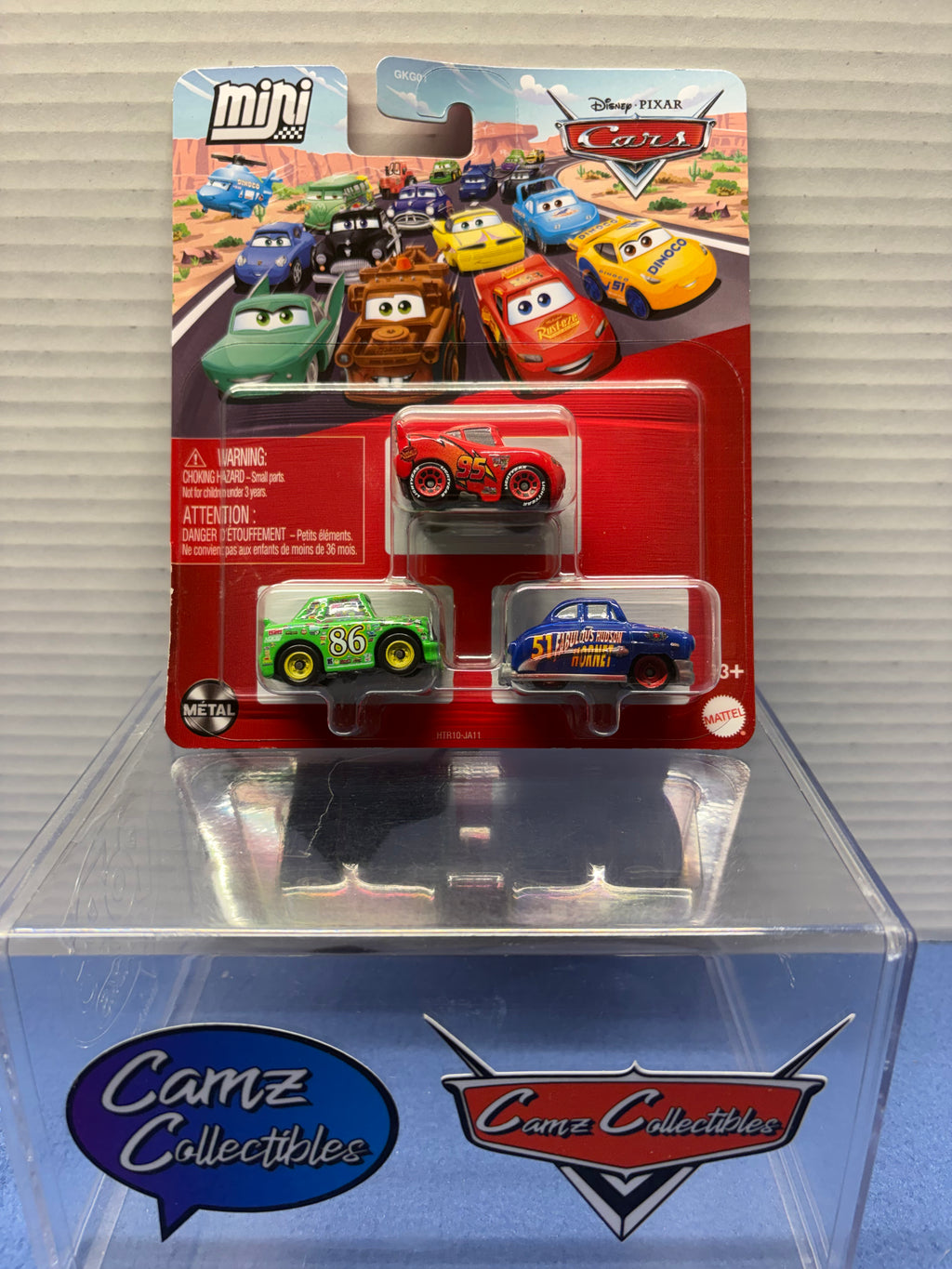 Disney Pixar Cars 3 Pack Mini Racers Case 964J - Fabulous Hudson Hornet, Chick Hicks, and Lightning McQueen