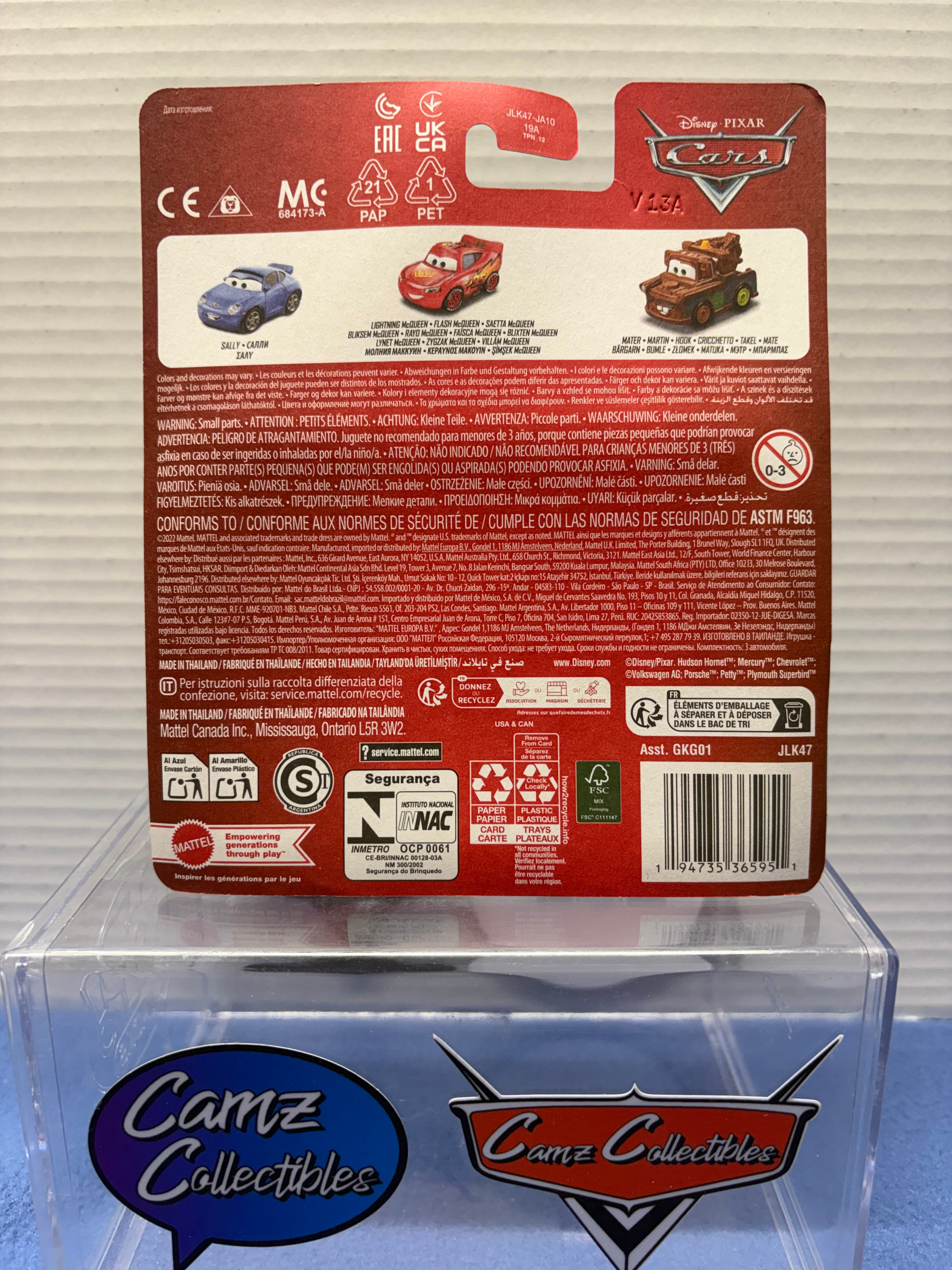 Disney Pixar Cars 3 Pack Mini Racers Case 964J - Sally, Mater, Lighting McQueen