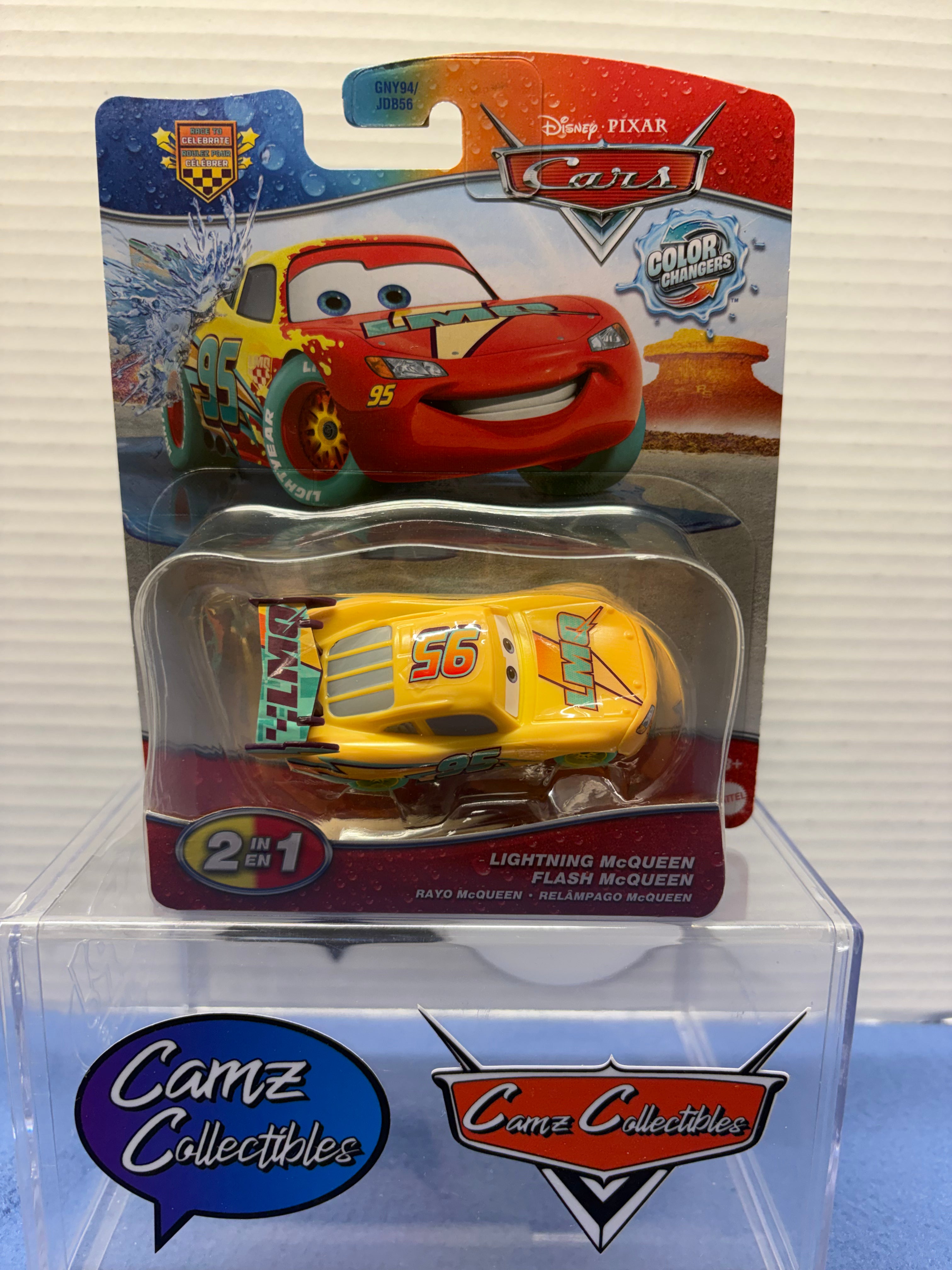 Disney Pixar Cars 2026 case 957J-Color Changers 2 in 1 Race to Celebrate Lightning McQueen