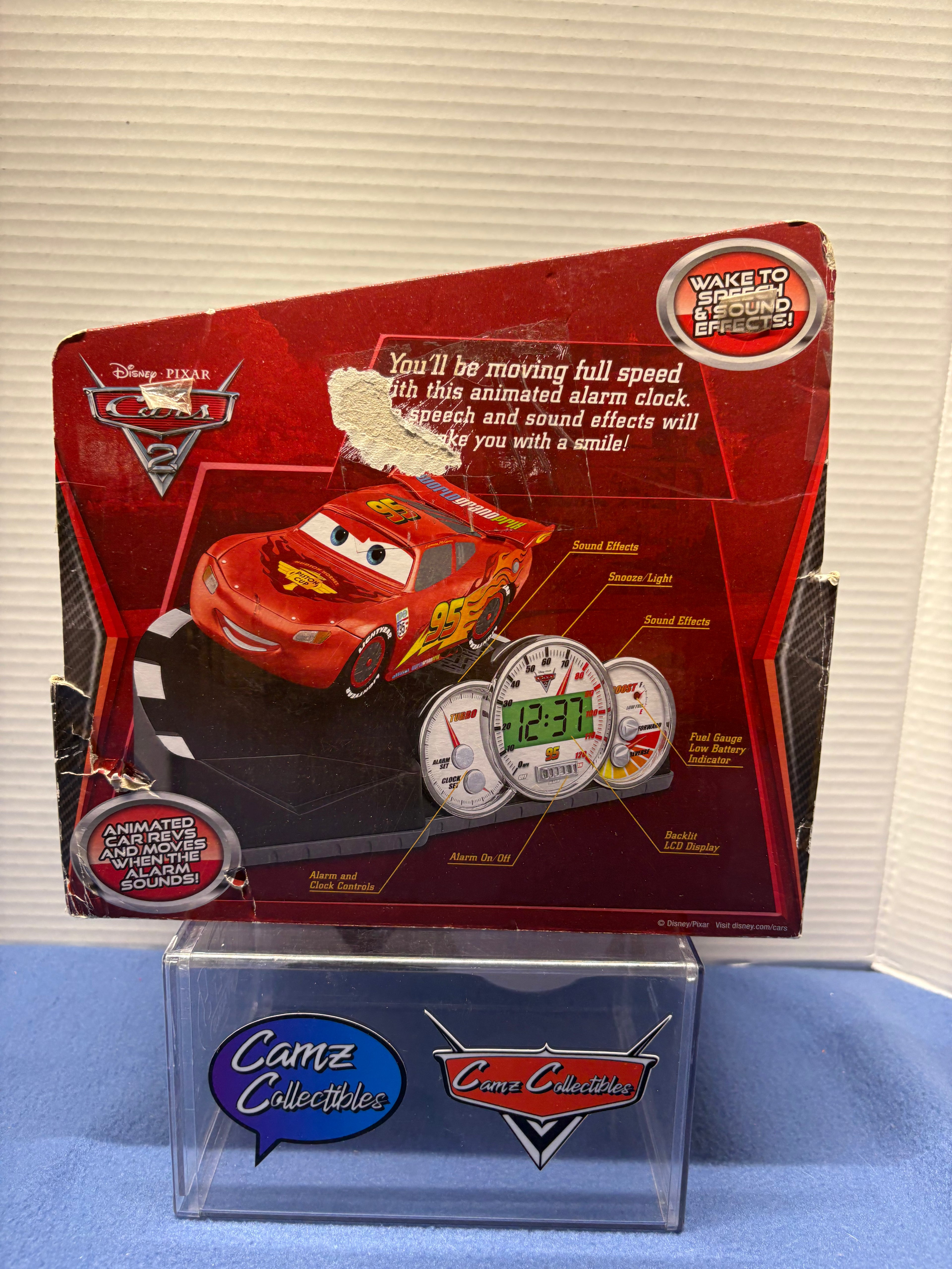 Disney Pixar Cars 2 Finn McMissile Animated Alarm Clock