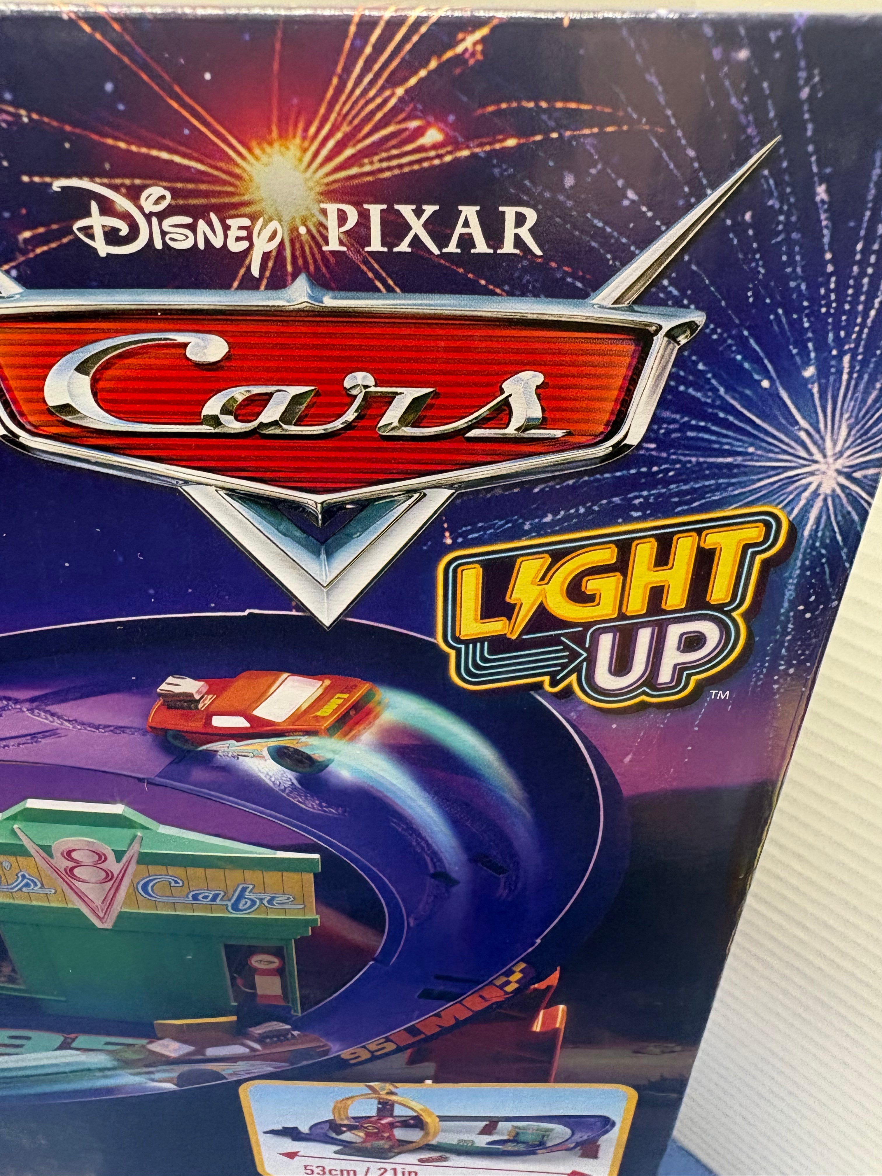 Disney Pixar Cars Race to Celebrate Lightning McQueen Celebration Raceway incudes Light Up McQueen