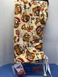 Fuller view of cream Cars Christmas pajama pants with white drawstring