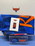 Disney Pixar Cars Lightning McQueen blue kids beach towel with attached design and size label