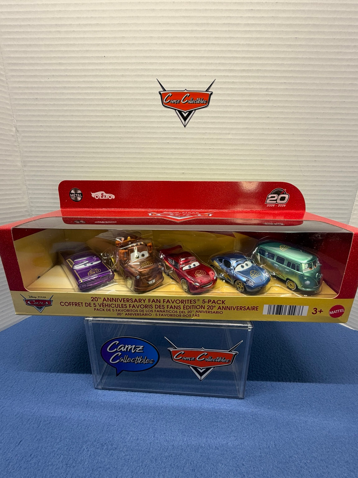 Disney Pixar Cars 20th Anniversary Fan Favorites five-pack with Ramone Mater Lightning McQueen Sally and Fillmore