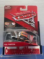 Disney Pixar Cars 3 Phil Tankson Nitroade number 28 on damaged card with bonus collector card and mini poster label