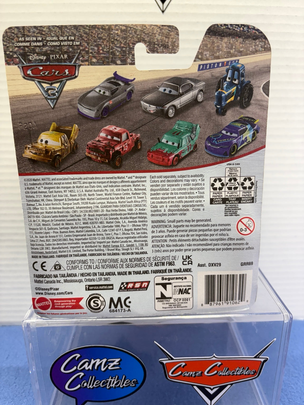 Disney Pixar Cars 3 Dewey Conerod 64 diecast back of packaging