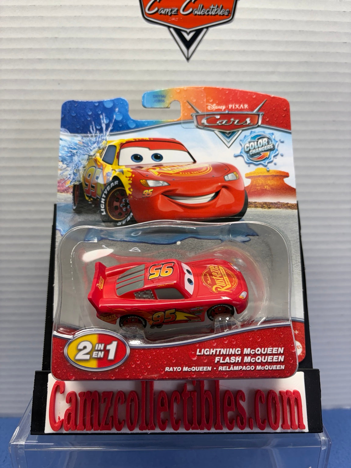 Disney Pixar Cars Lightning McQueen Color Changers 2 in 1 carded diecast