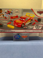 Disney Pixar Cars Race Ready Lightning McQueen 29-piece customizable playset front box