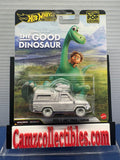 Hot Wheels Premium Pop Culture The Good Dinosaur Pizza Planet Truck HXD63 silver truck on Arlo and Spot card