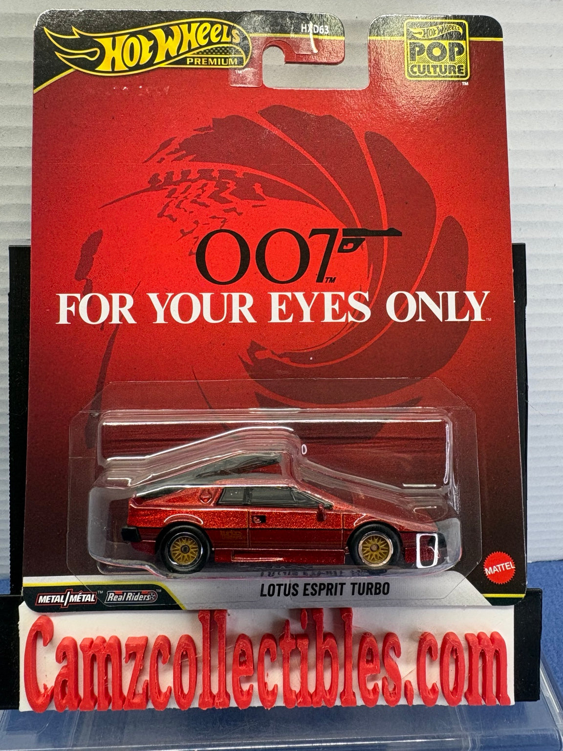 Hot Wheels Premium Pop Culture 007 For Your Eyes Only Lotus Esprit Turbo metallic red diecast carded