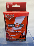 Paladone Disney Pixar Cars playing cards in red Lightning McQueen Piston Cup tin, front packaging