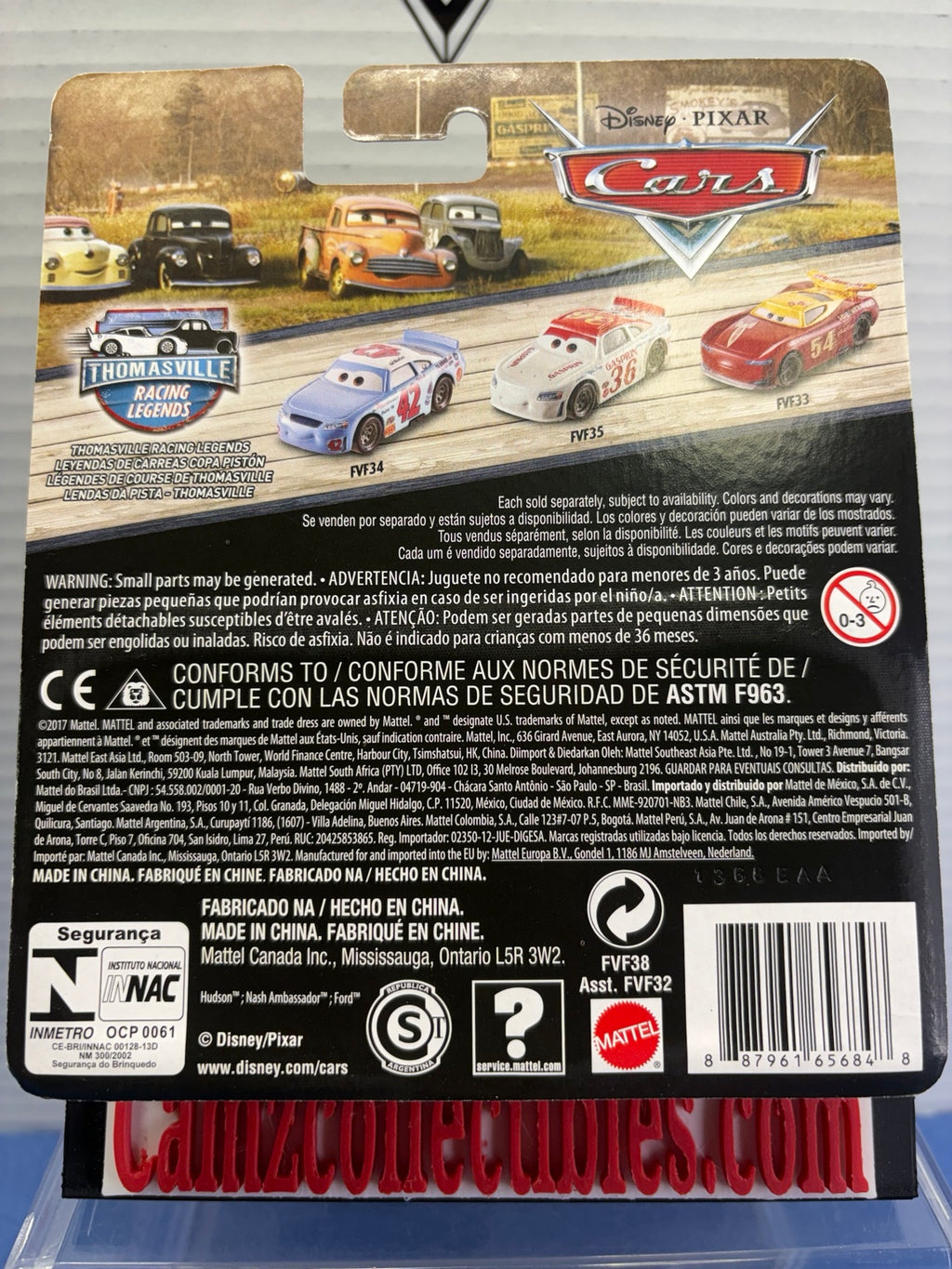 Mattel Thomasville Racing Legends Fabulous Lightning McQueen card back